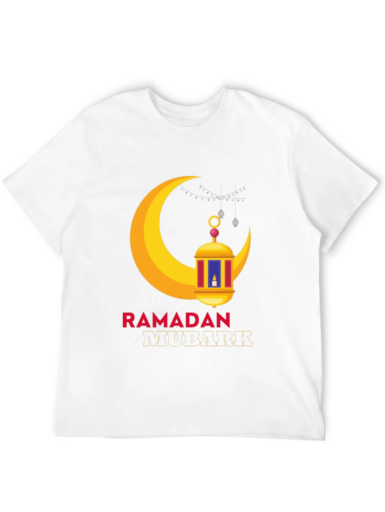 Ramadan Mubarak Graphic Tee - Festive Crescent Moon Design