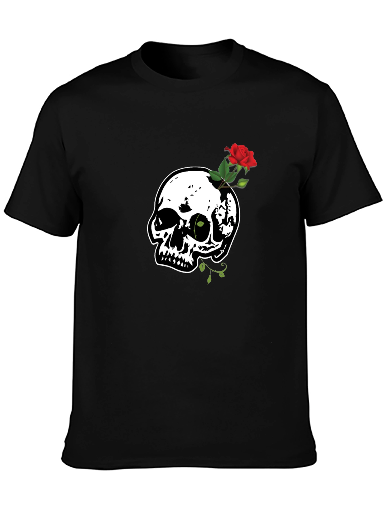 Skull & Rose Graphic Tee - Black T-Shirt