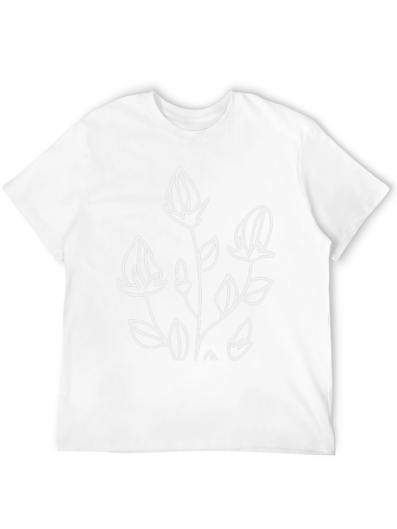 Black Cotton Tee with Floral Design