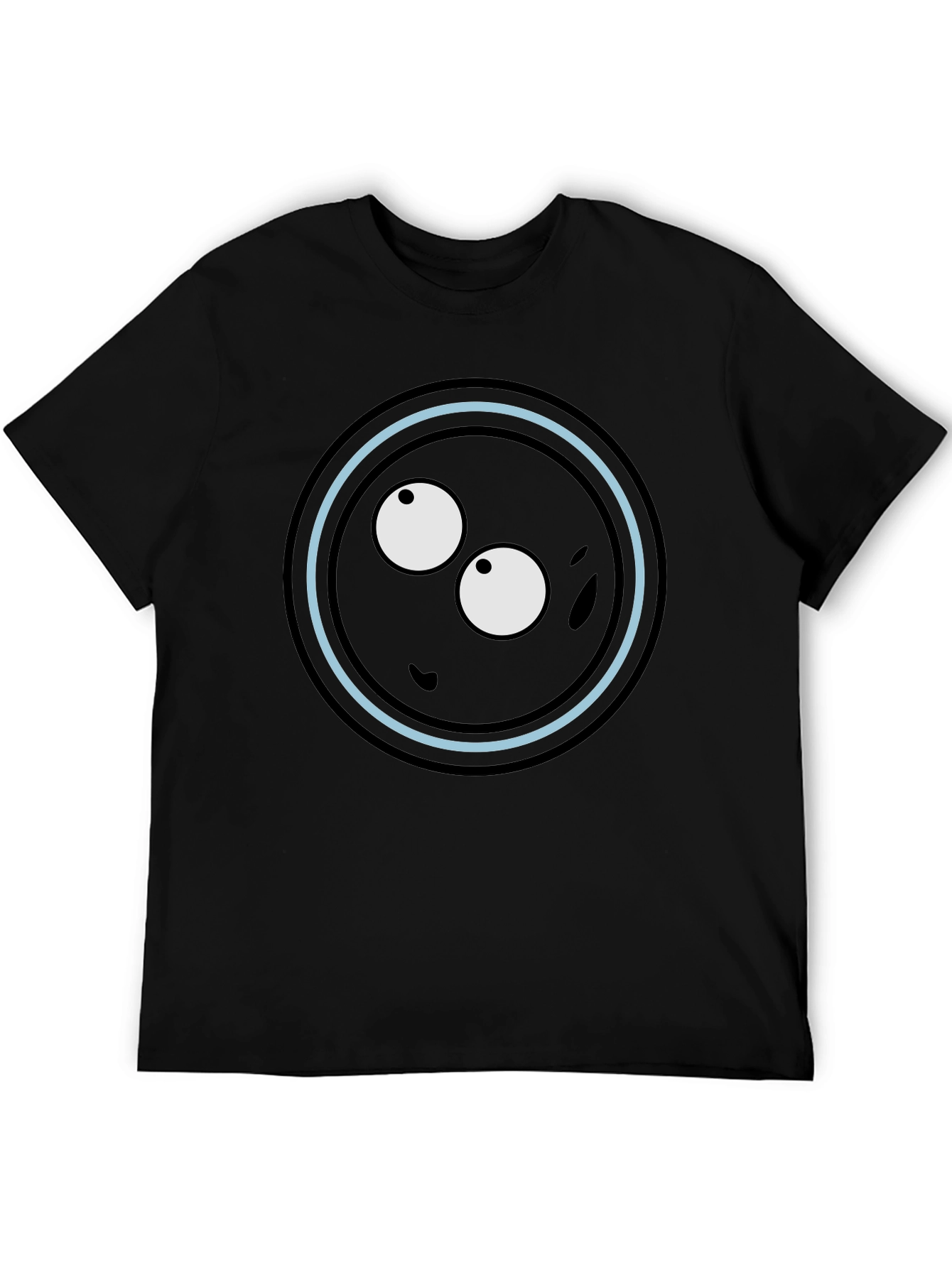 Black Funny Eye Circle Graphic T-Shirt