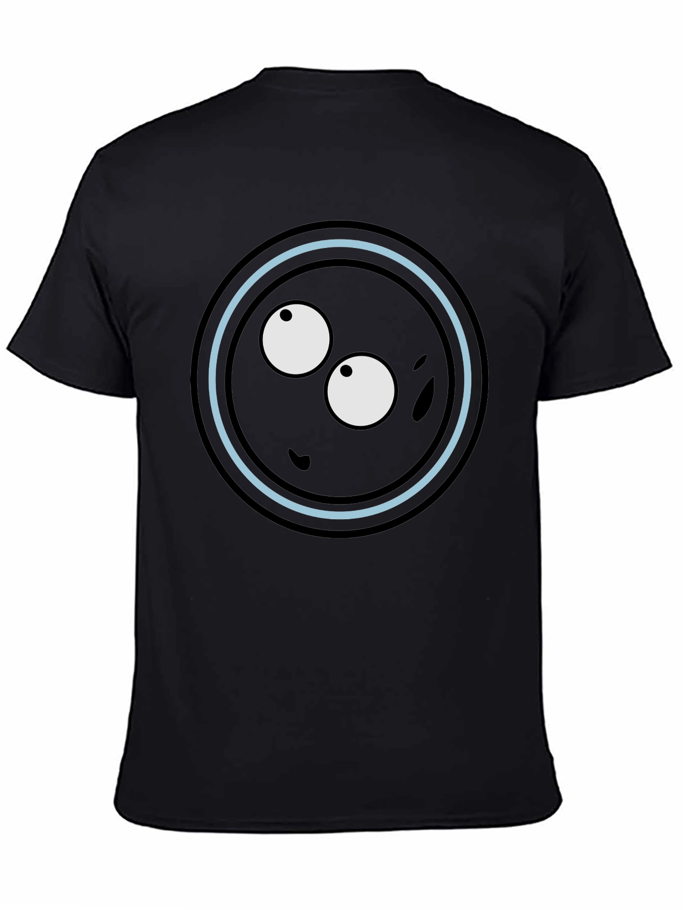 Black Funny Eye Circle Graphic T-Shirt