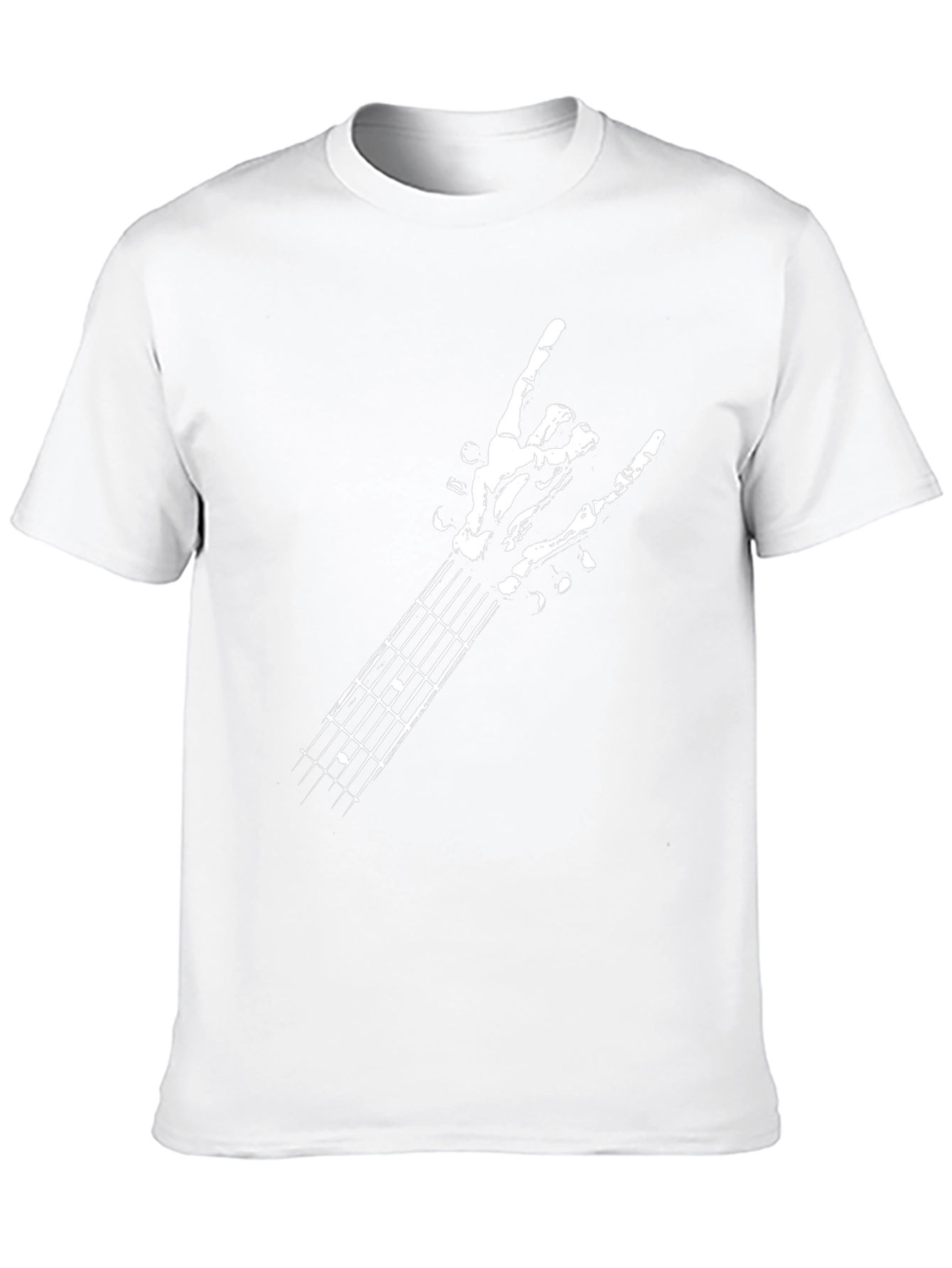 Rock On Skeleton Hand Guitar T-Shirt - Black