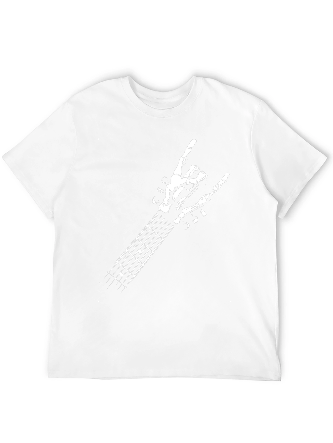 Rock On Skeleton Hand Guitar T-Shirt - Black