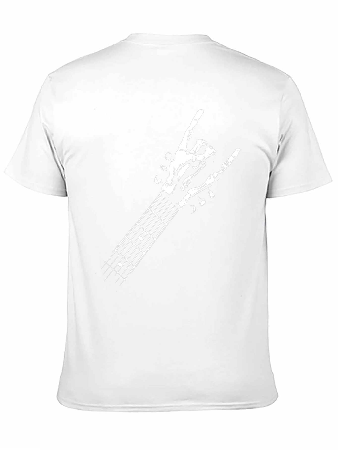 Rock On Skeleton Hand Guitar T-Shirt - Black