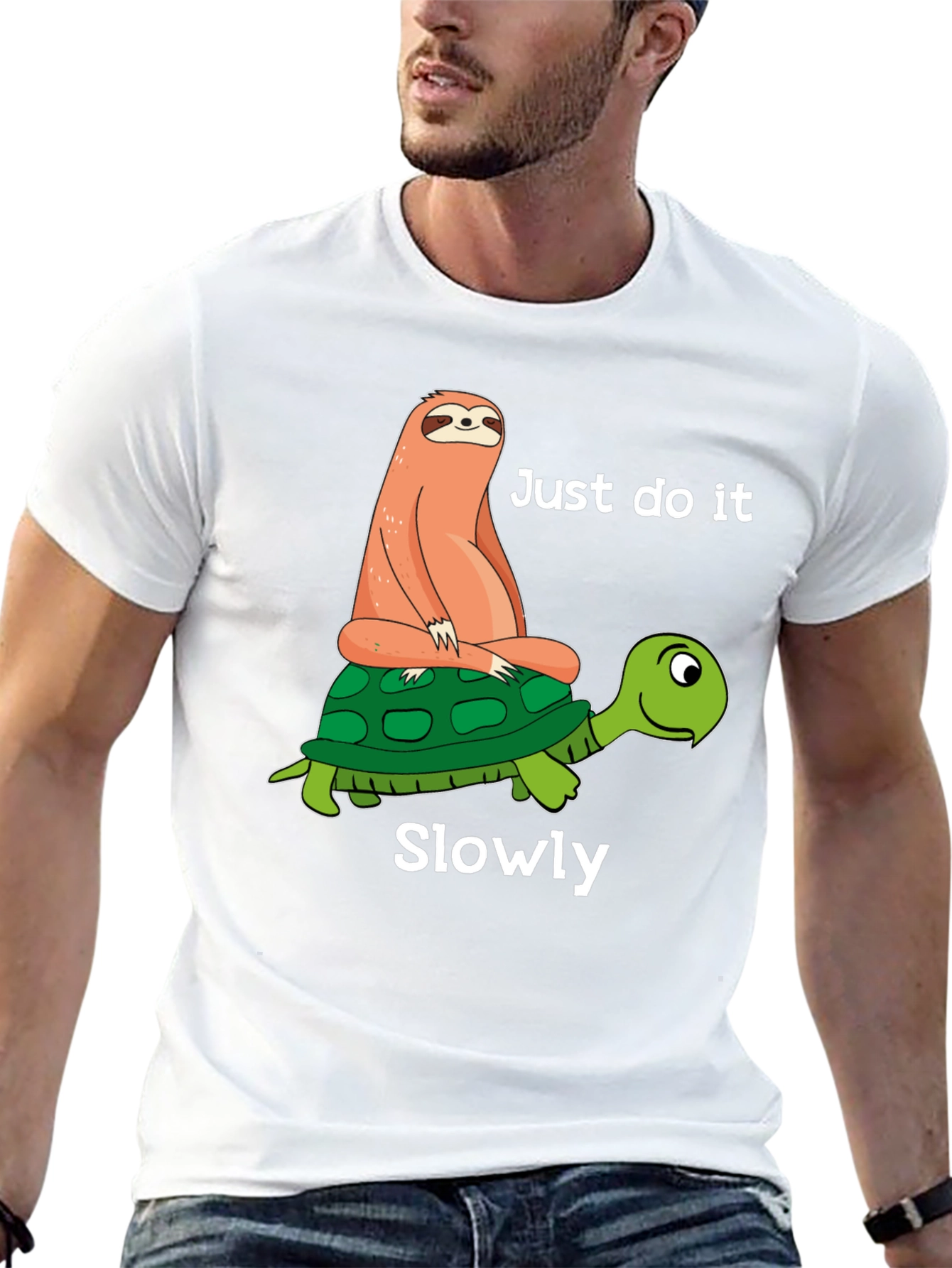 Sloth Riding Turtle T-Shirt - Just Do It Slowly