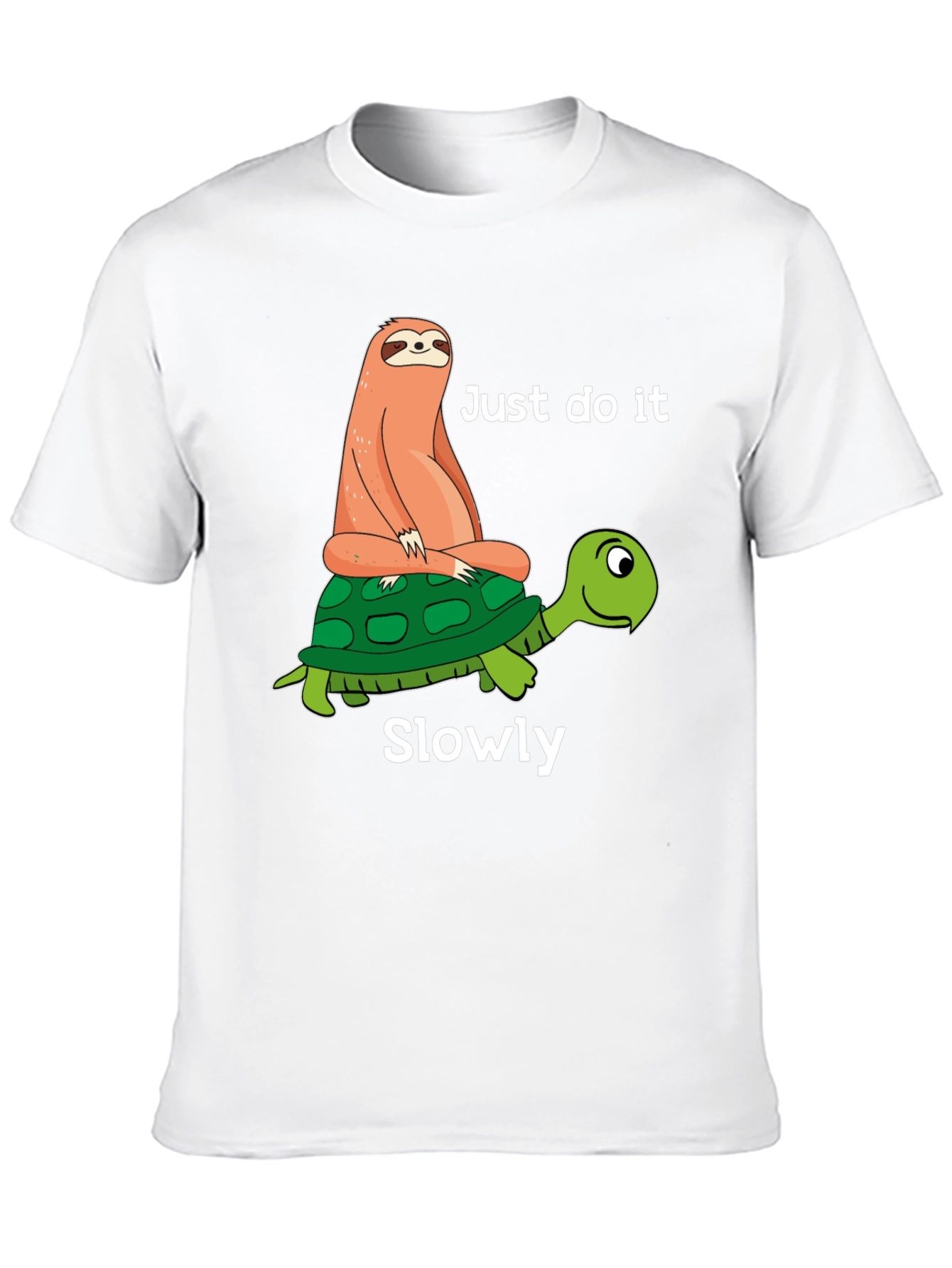Sloth Riding Turtle T-Shirt - Just Do It Slowly