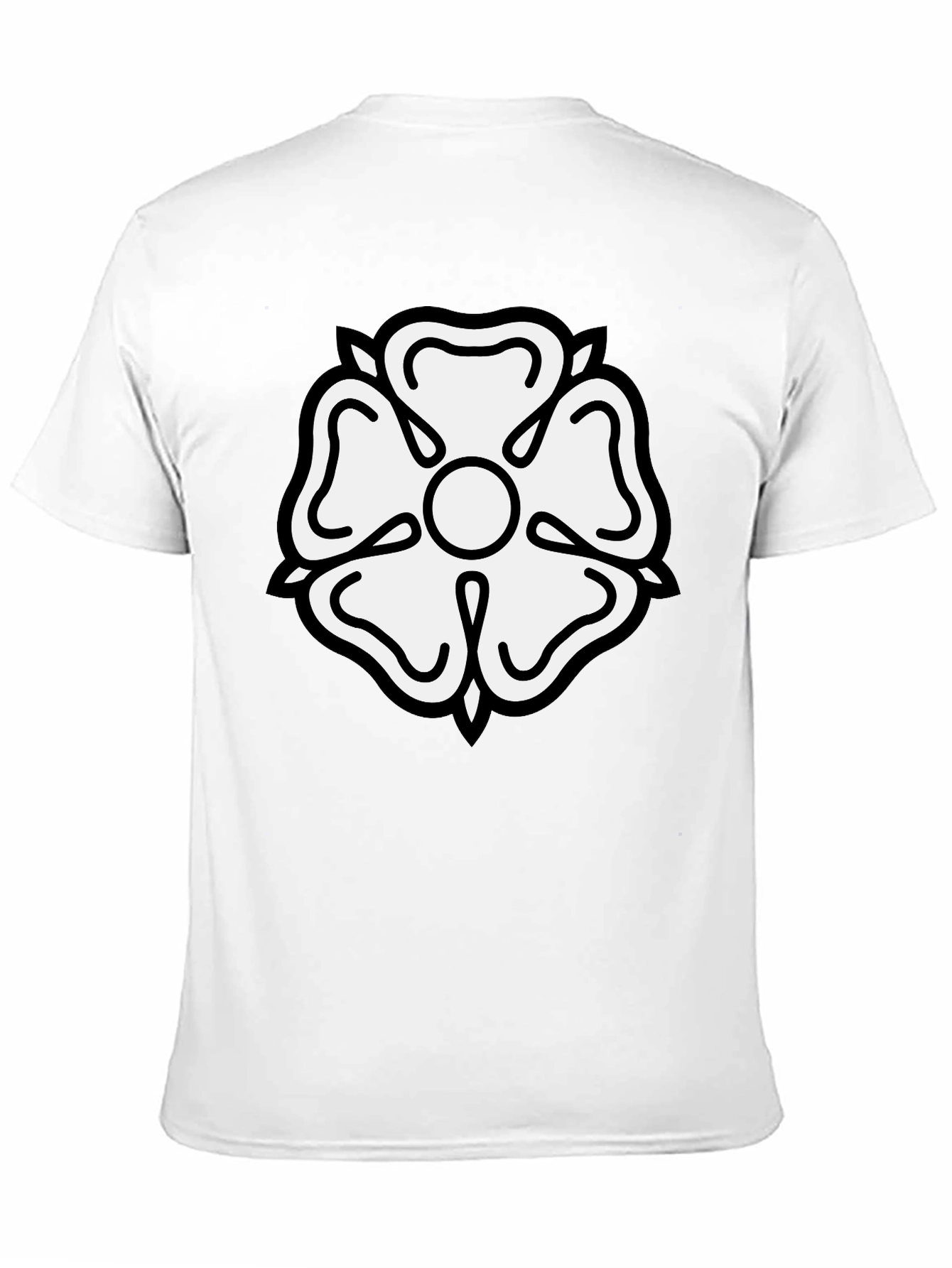 Black T-Shirt with White Tudor Rose Emblem