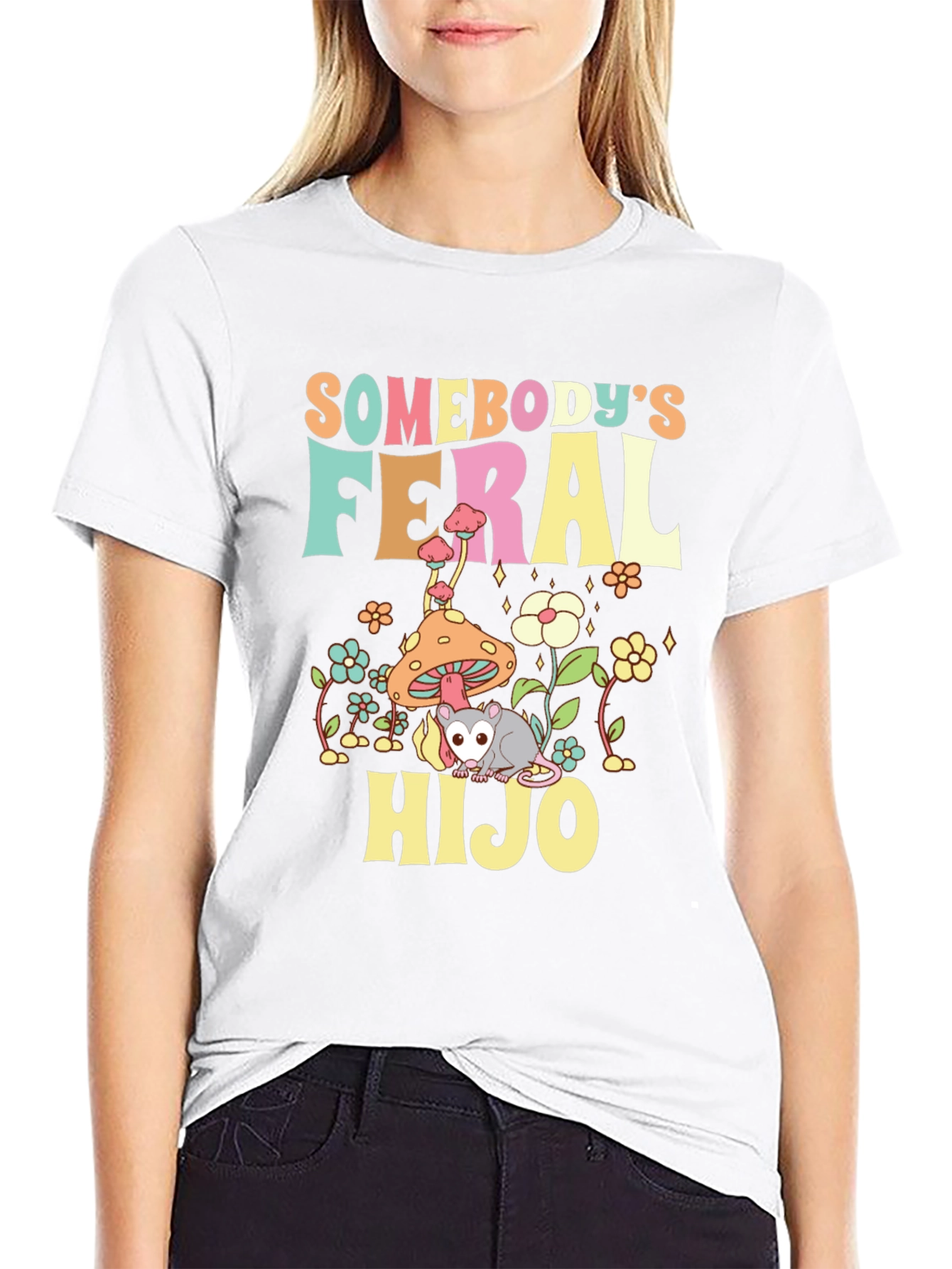 Feral Hijo T-Shirt - Cute Opossum Design
