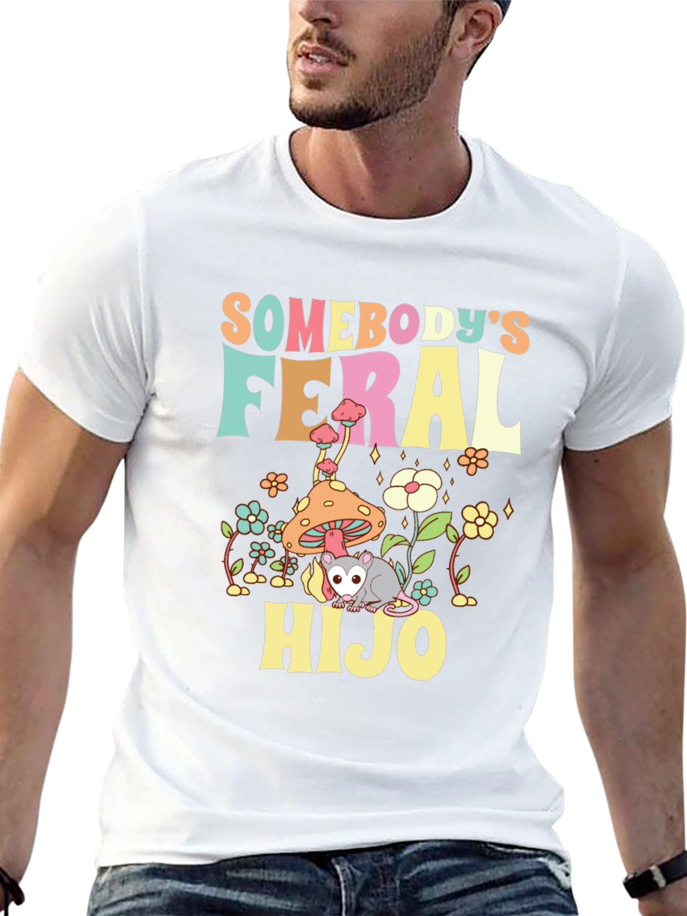 Feral Hijo T-Shirt - Cute Opossum Design