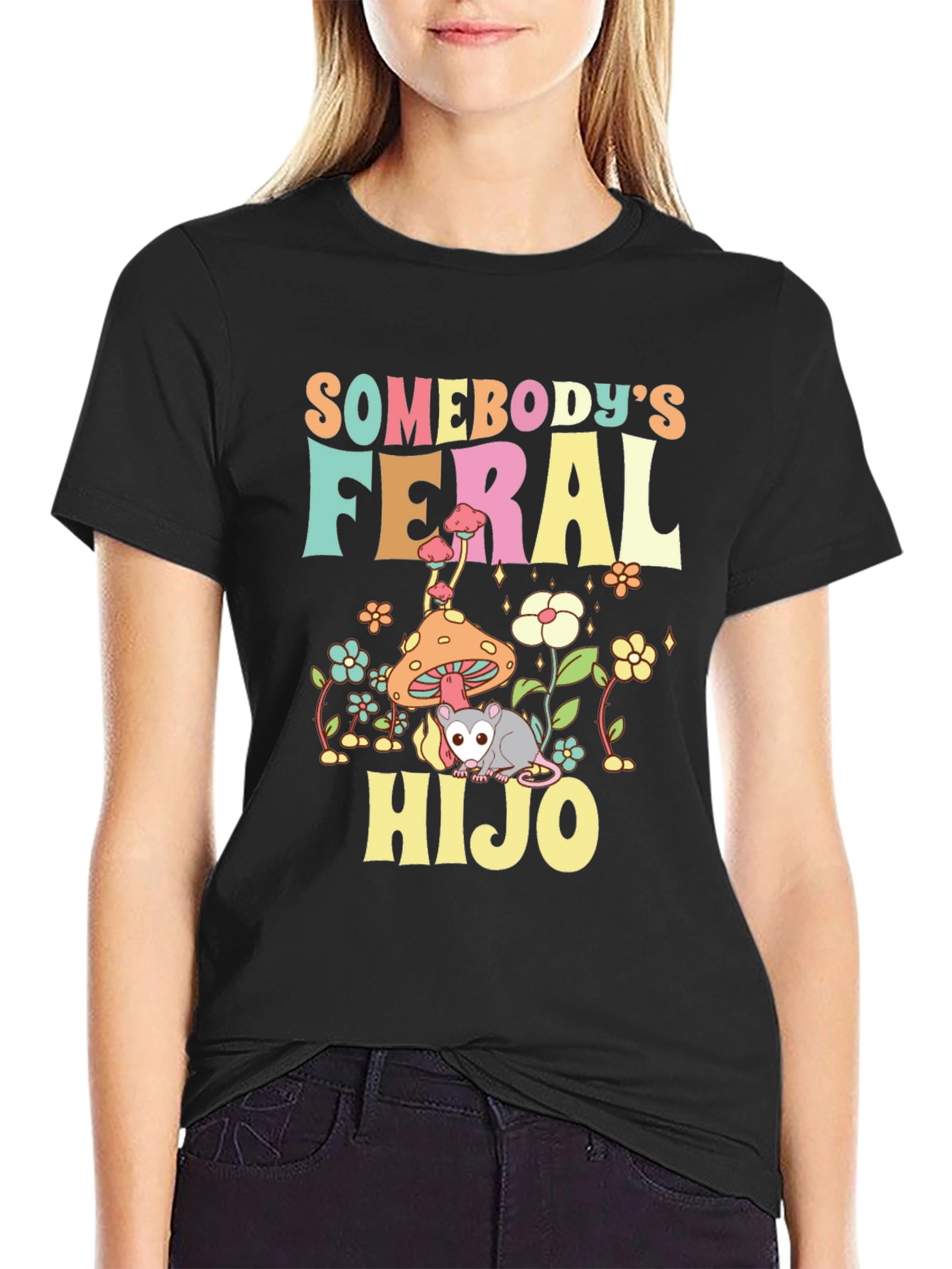 Feral Hijo T-Shirt - Cute Opossum Design
