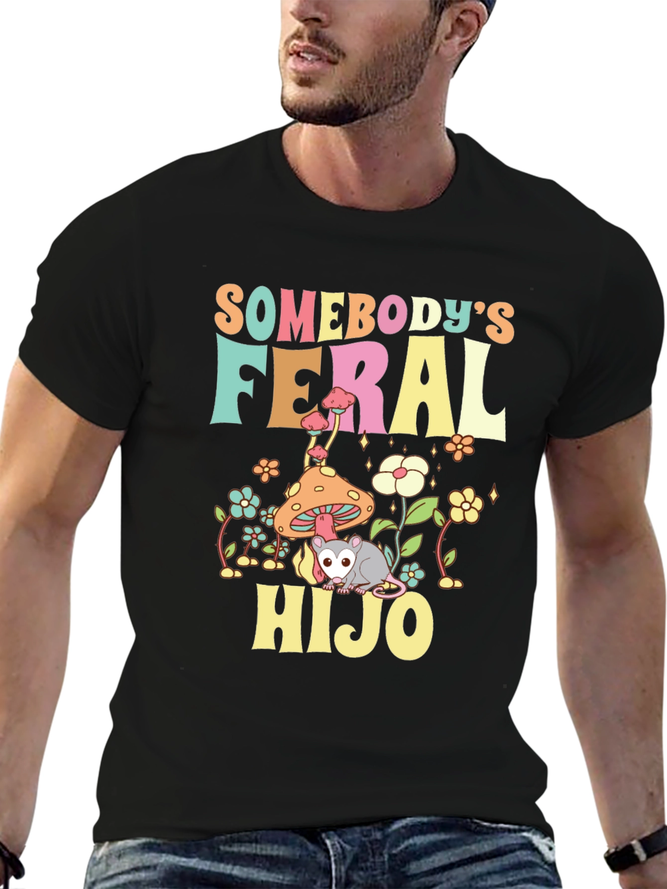 Feral Hijo T-Shirt - Cute Opossum Design