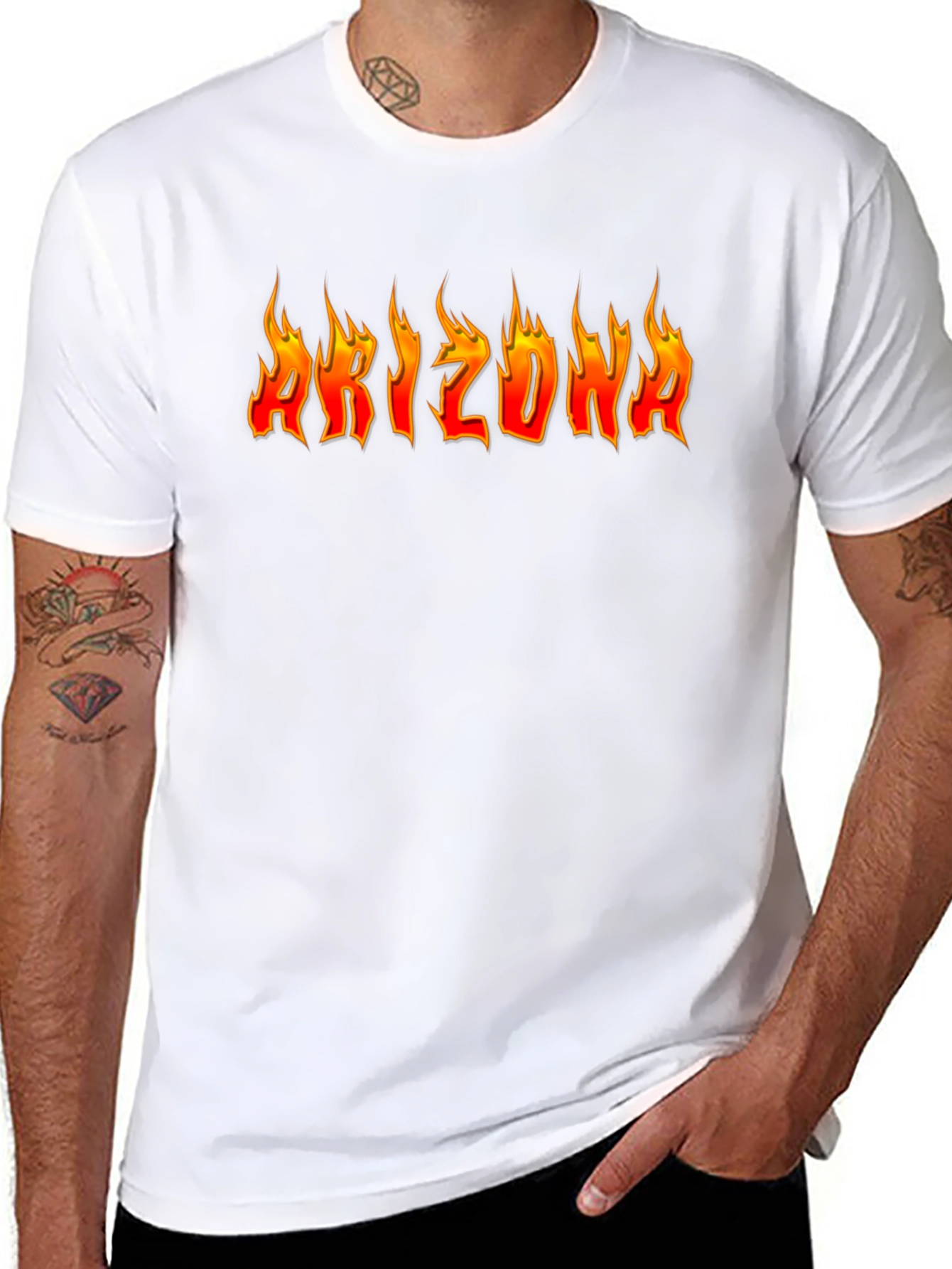 Fiery Arizona Graphic Tee - Black Cotton Blend