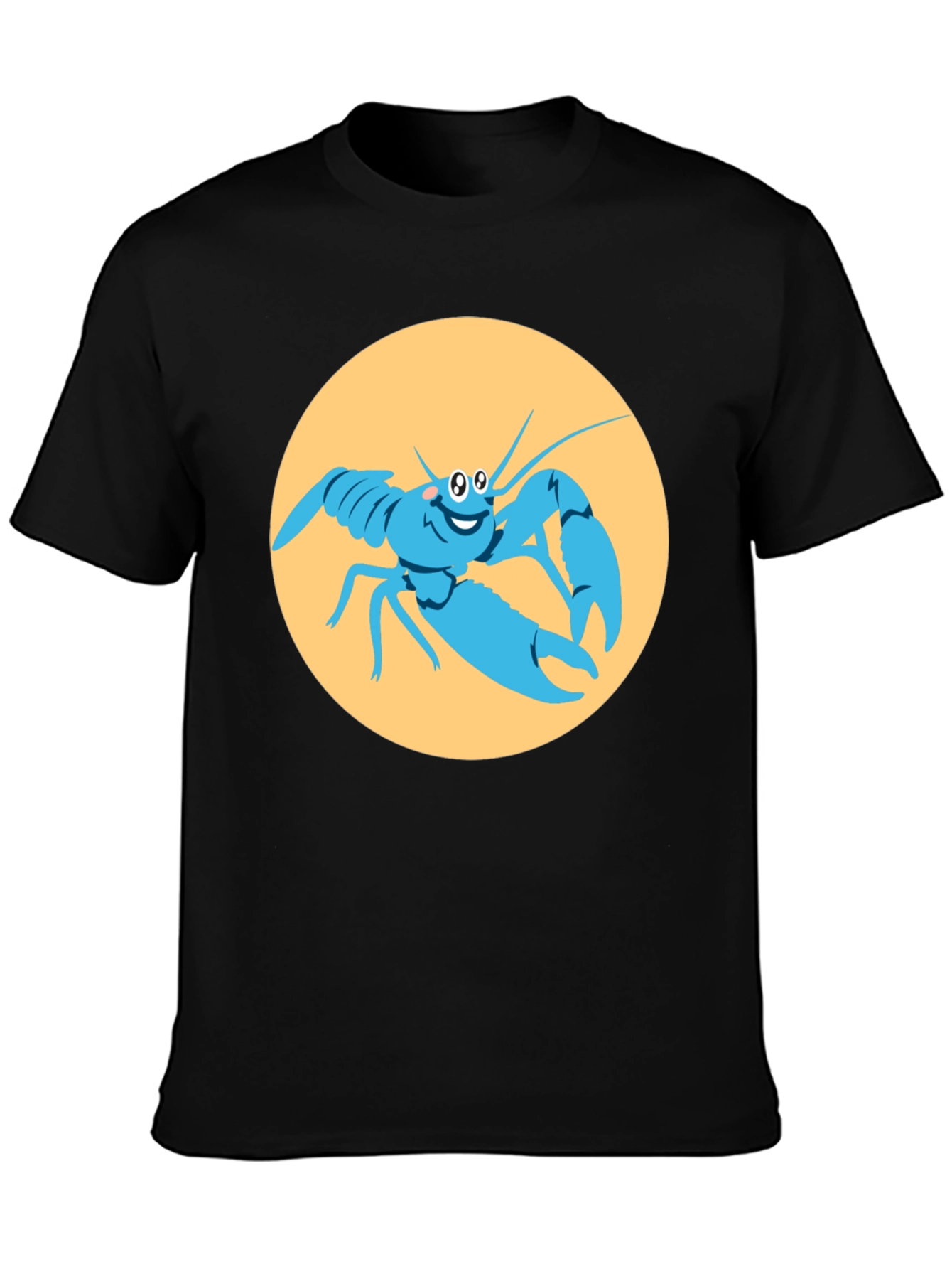 Funny Lobster Graphic Black T-Shirt