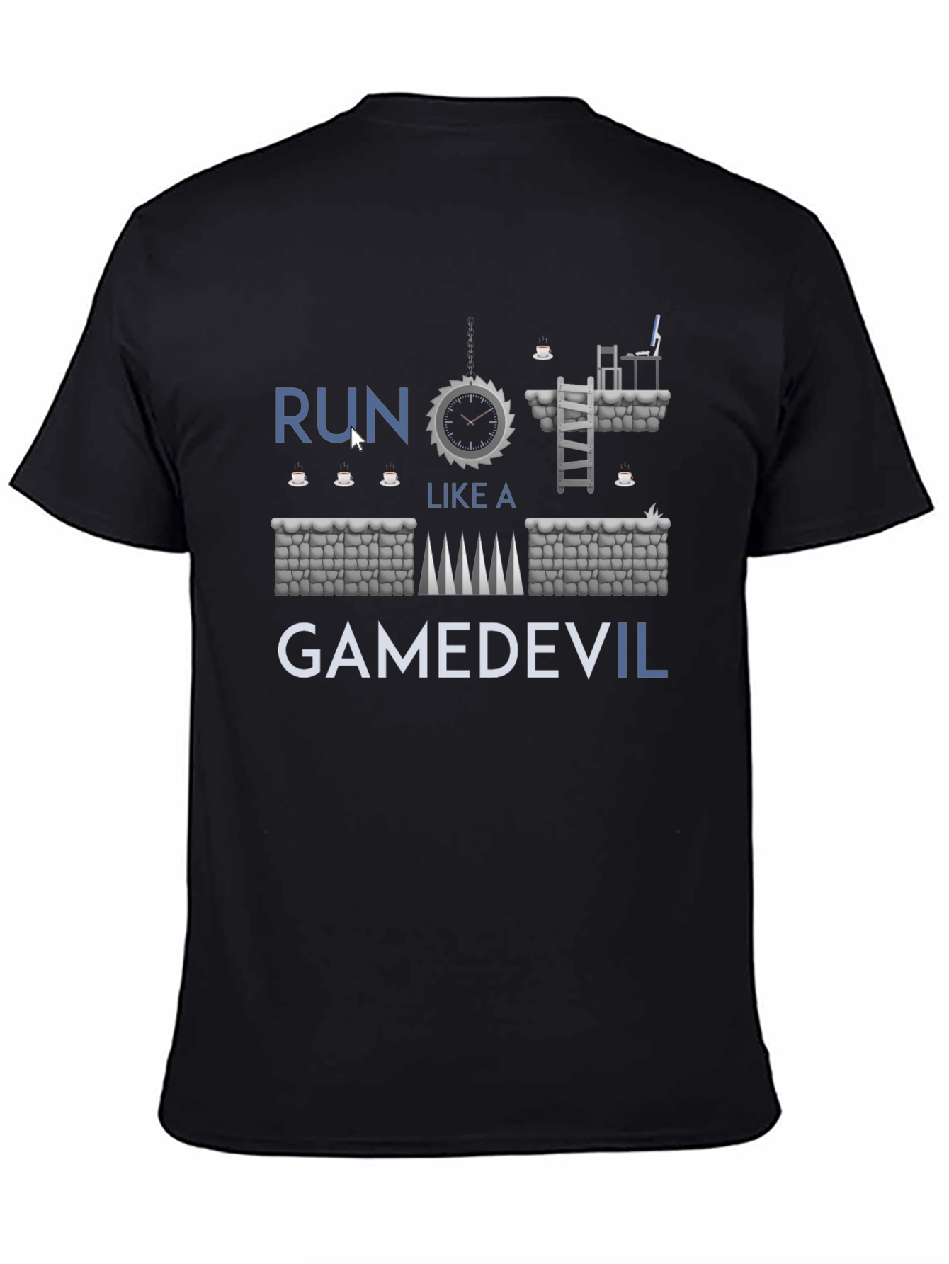 Run Like a GameDevil T-Shirt - Black