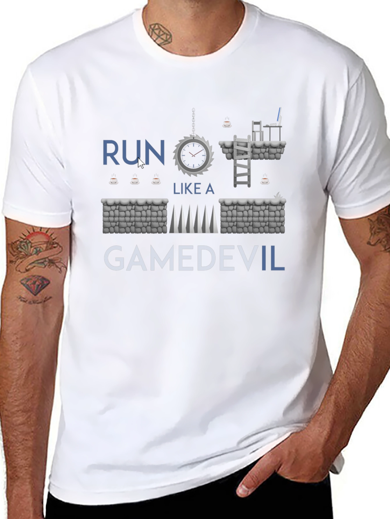 Run Like a GameDevil T-Shirt - Black