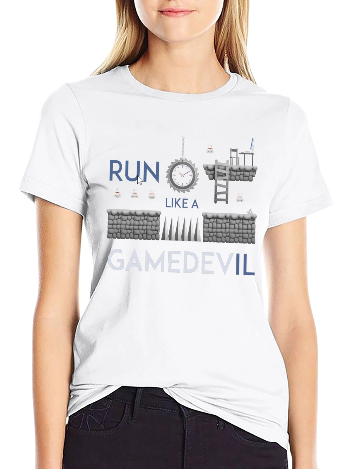 Run Like a GameDevil T-Shirt - Black