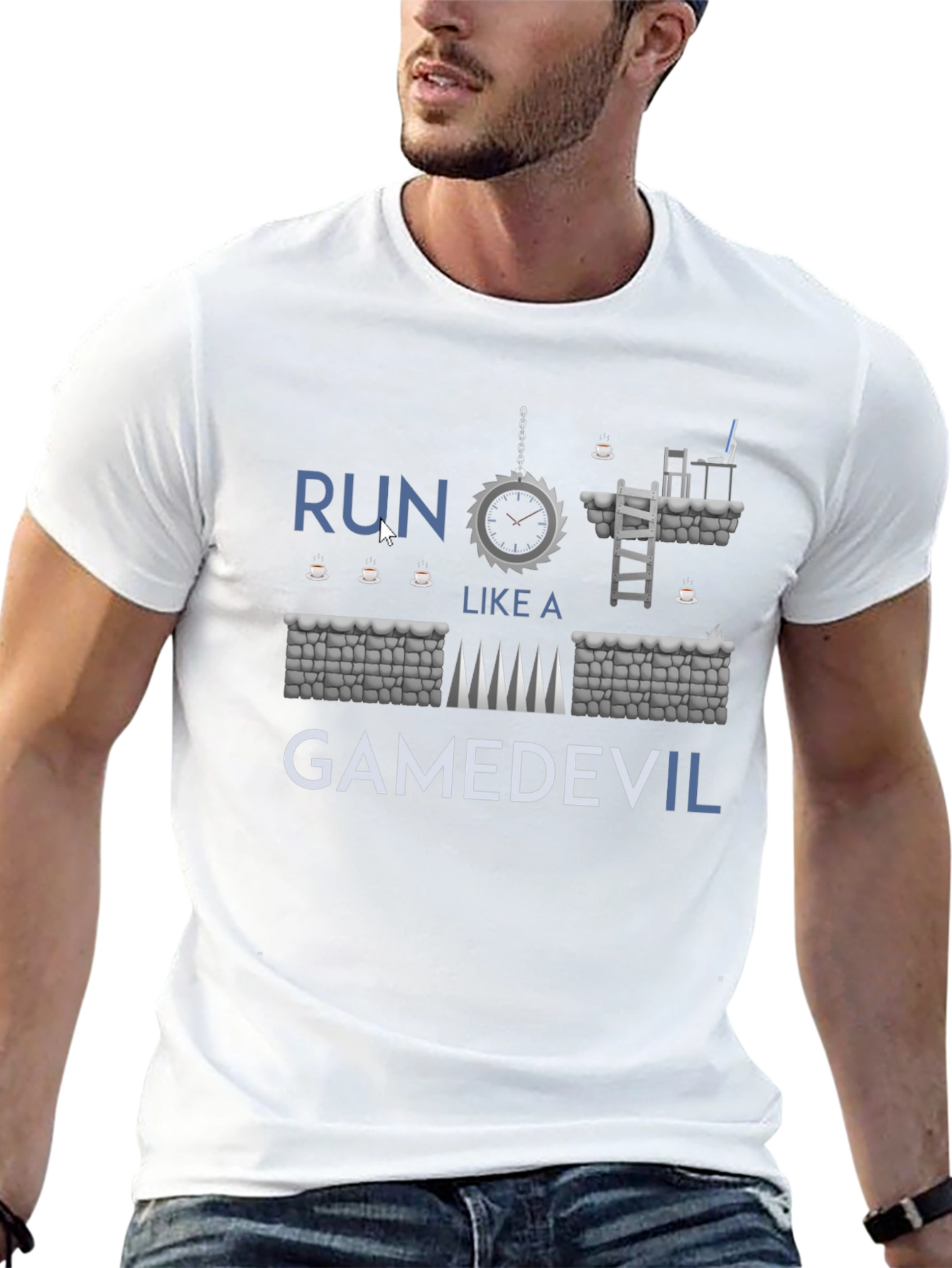 Run Like a GameDevil T-Shirt - Black