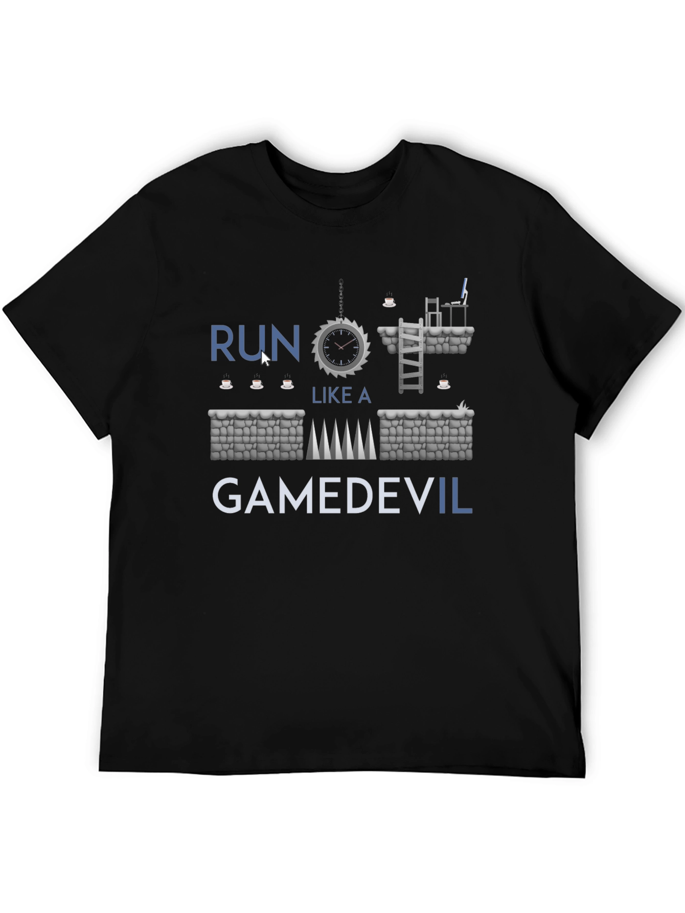 Run Like a GameDevil T-Shirt - Black