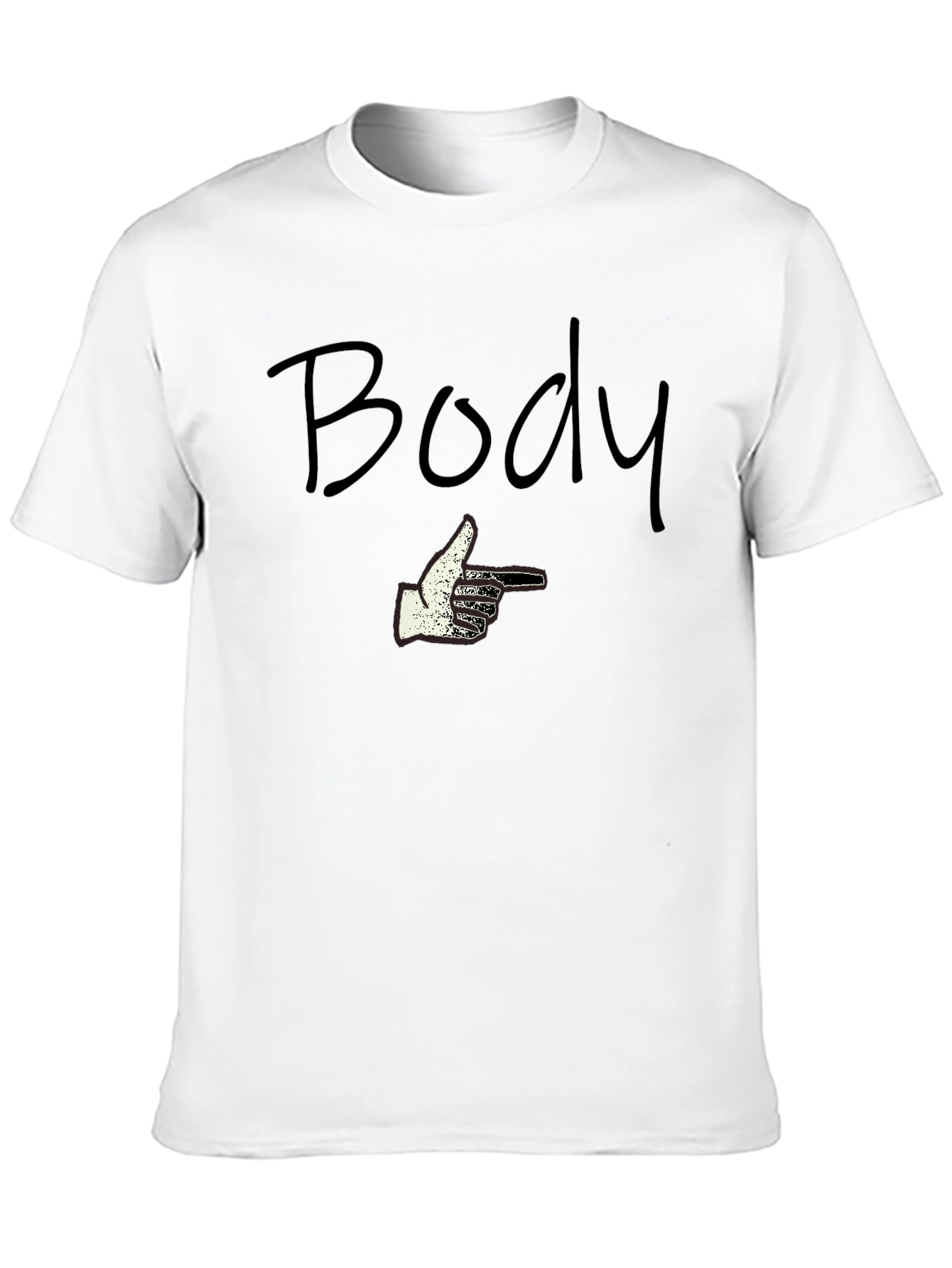 Humorous Body Pointing Graphic T-Shirt