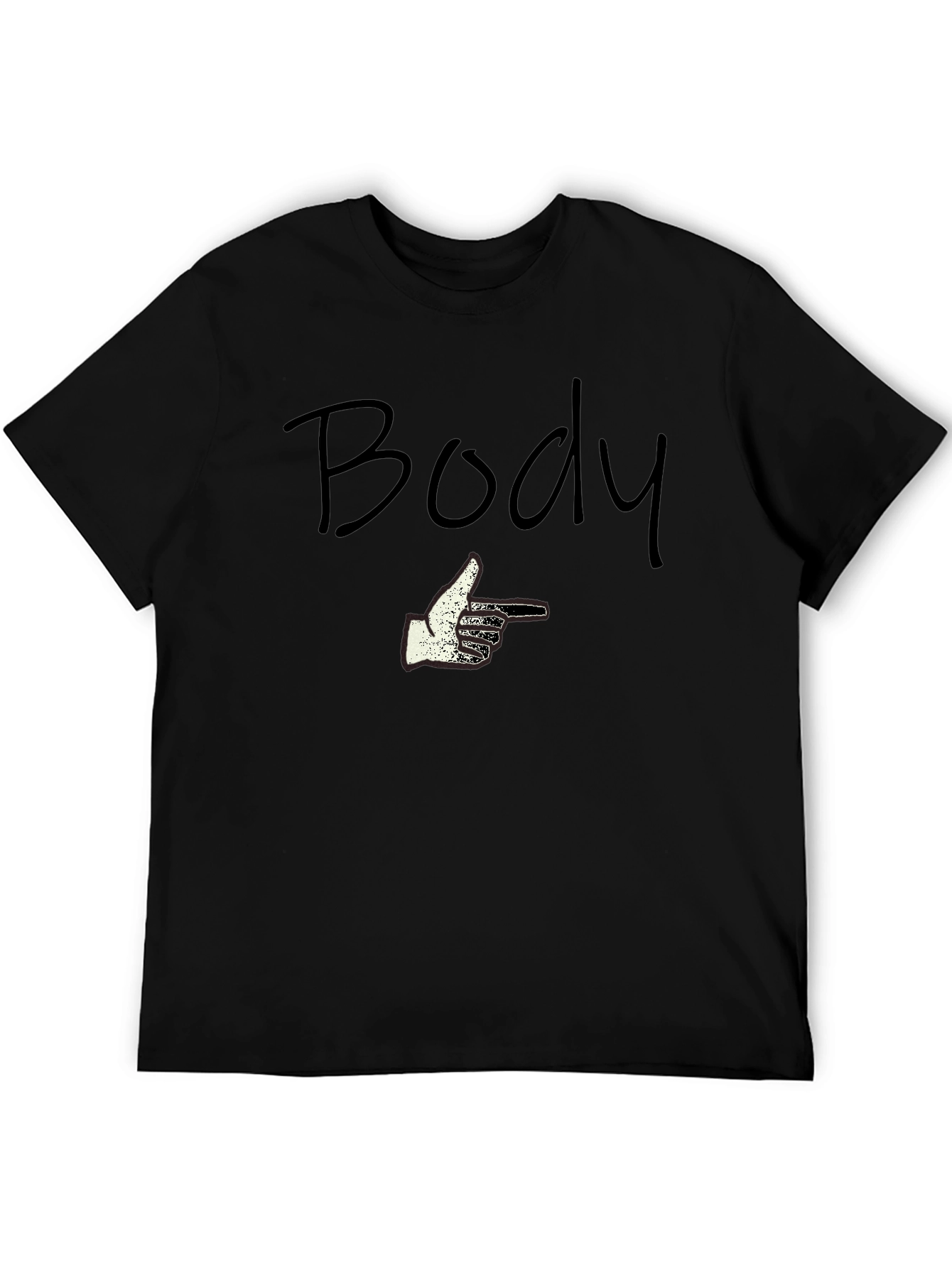 Humorous Body Pointing Graphic T-Shirt
