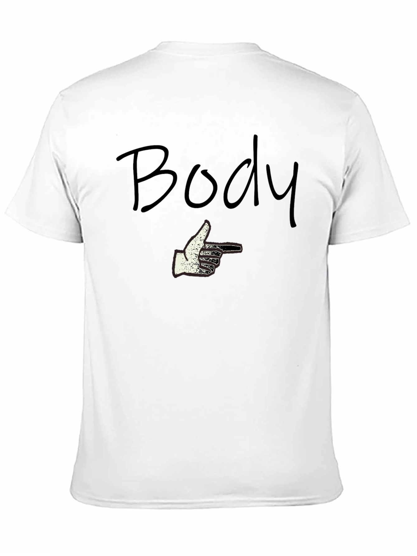 Humorous Body Pointing Graphic T-Shirt