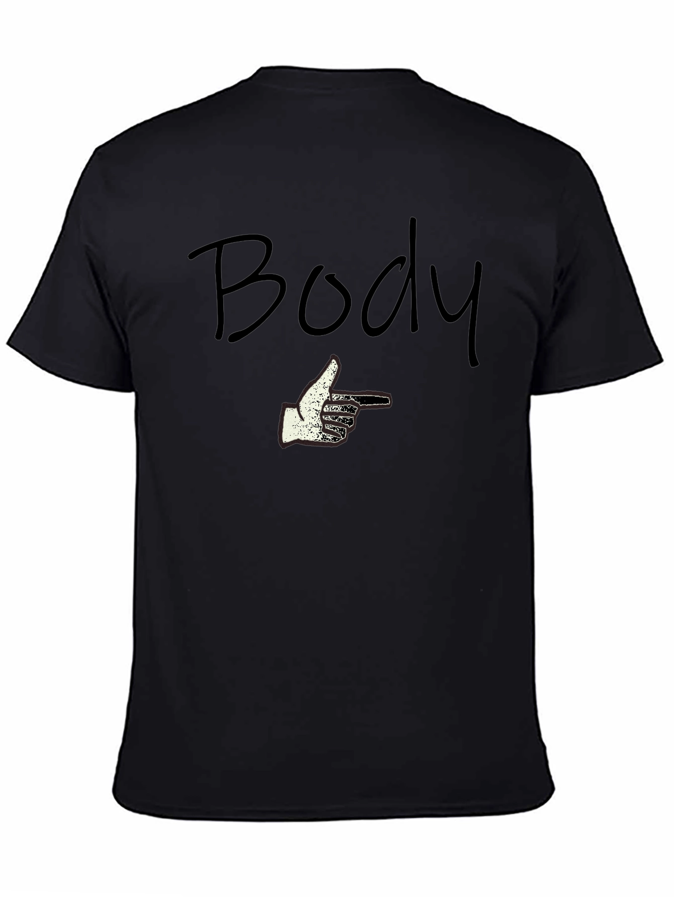 Humorous Body Pointing Graphic T-Shirt