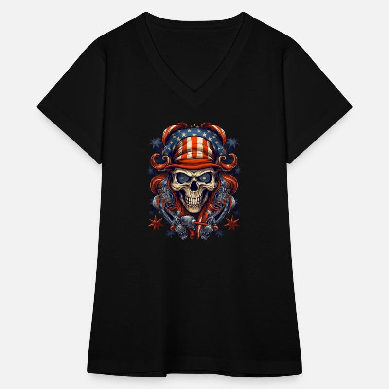 USA Flag Skull - 4th of July Patriotic Design