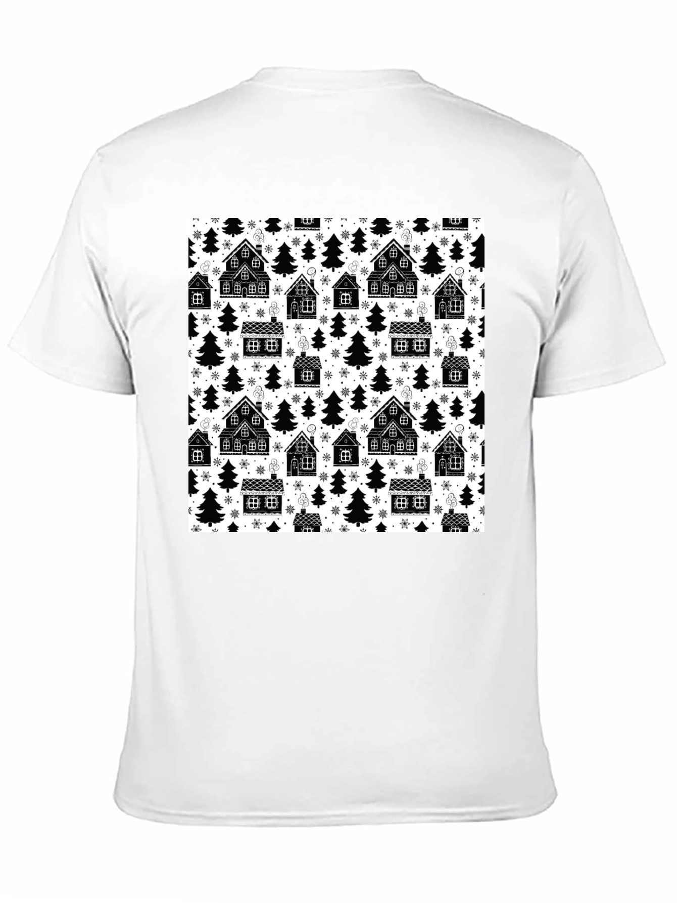 Winter Village Pattern T-Shirt - Cozy Holiday Style