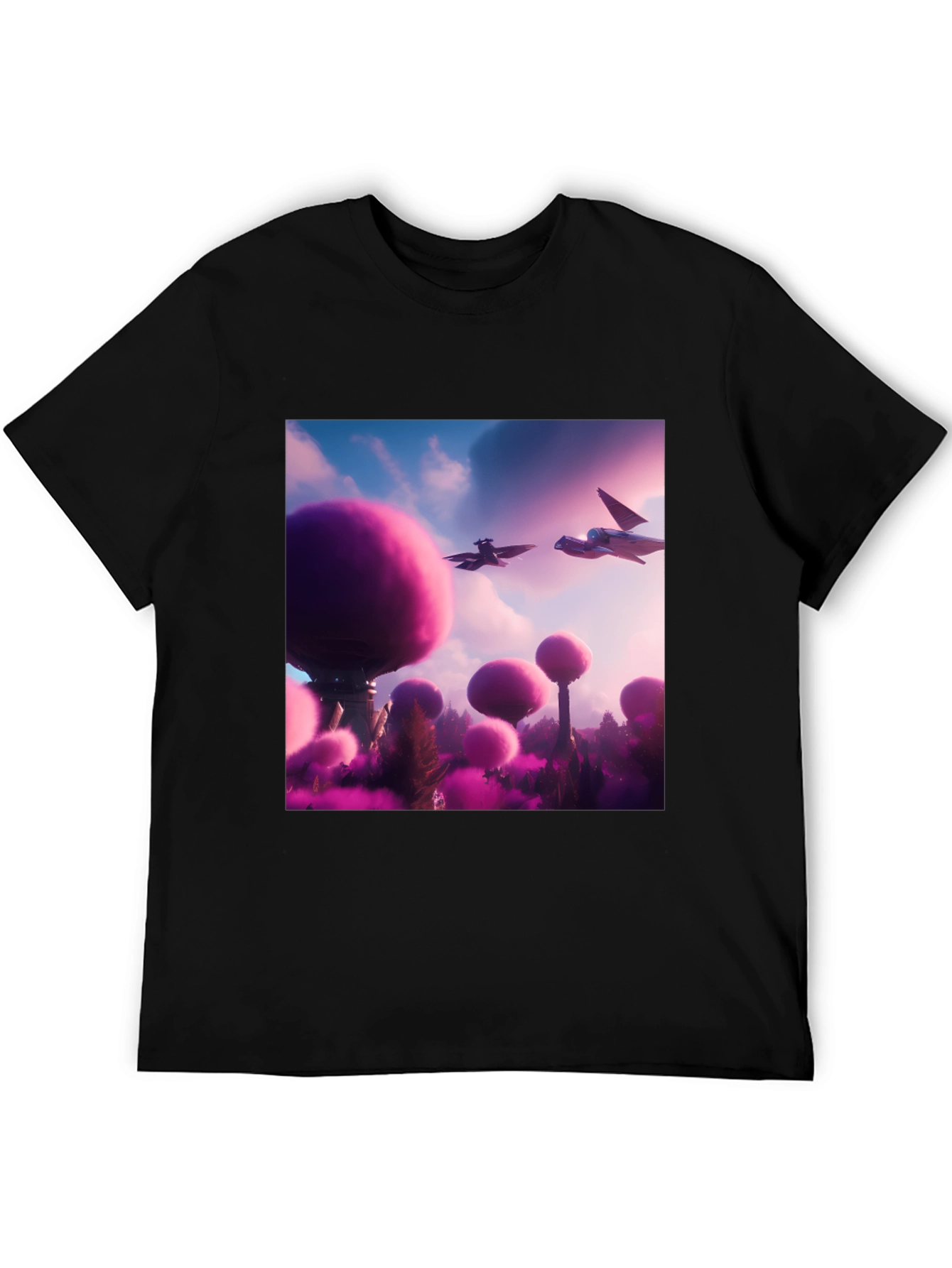 Sci-Fi Landscape Black T-Shirt