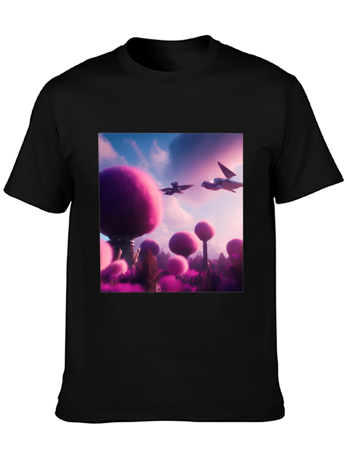 Sci-Fi Landscape Black T-Shirt