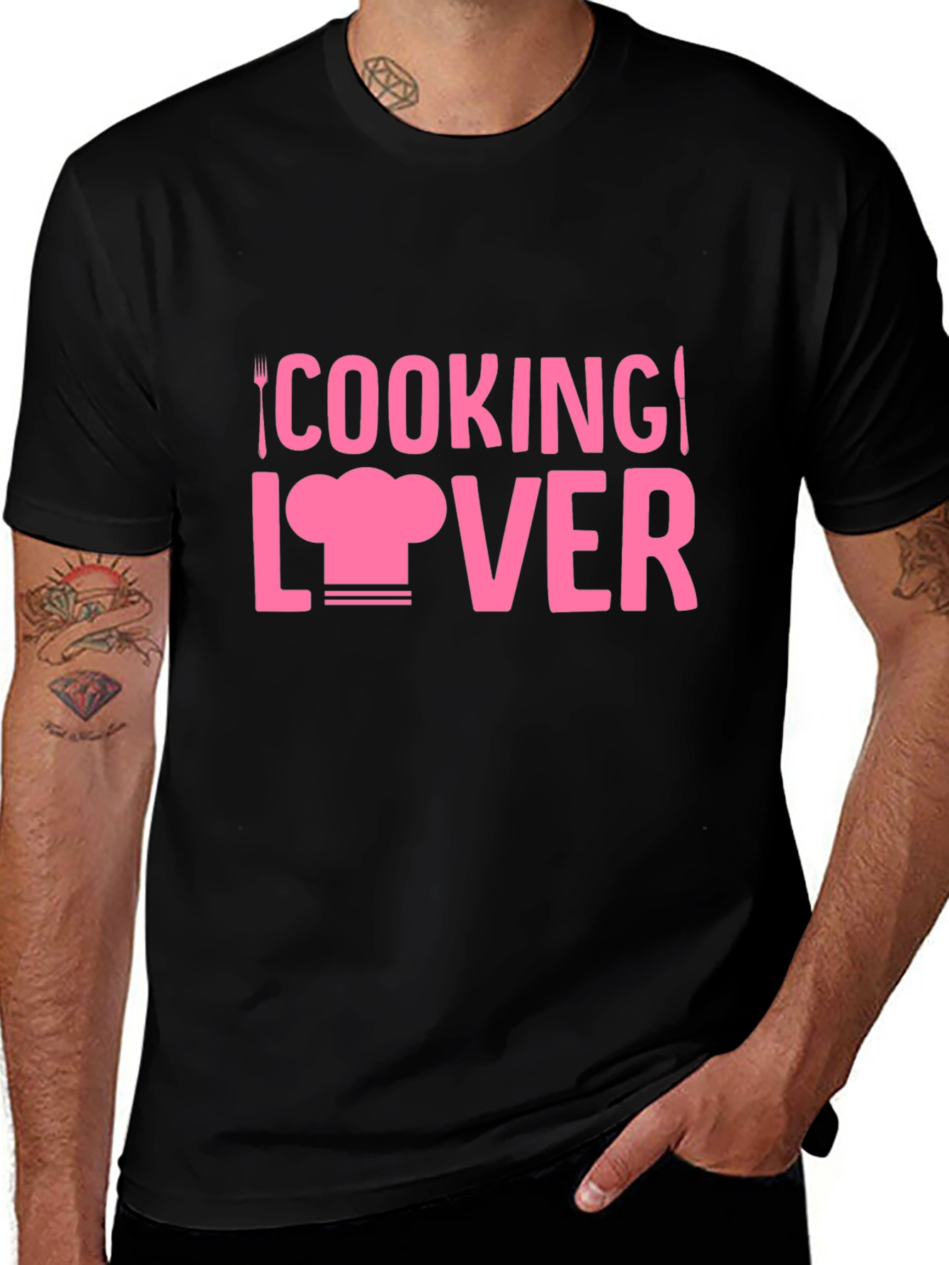 Cooking Lover Graphic Tee - Black Cotton T-Shirt