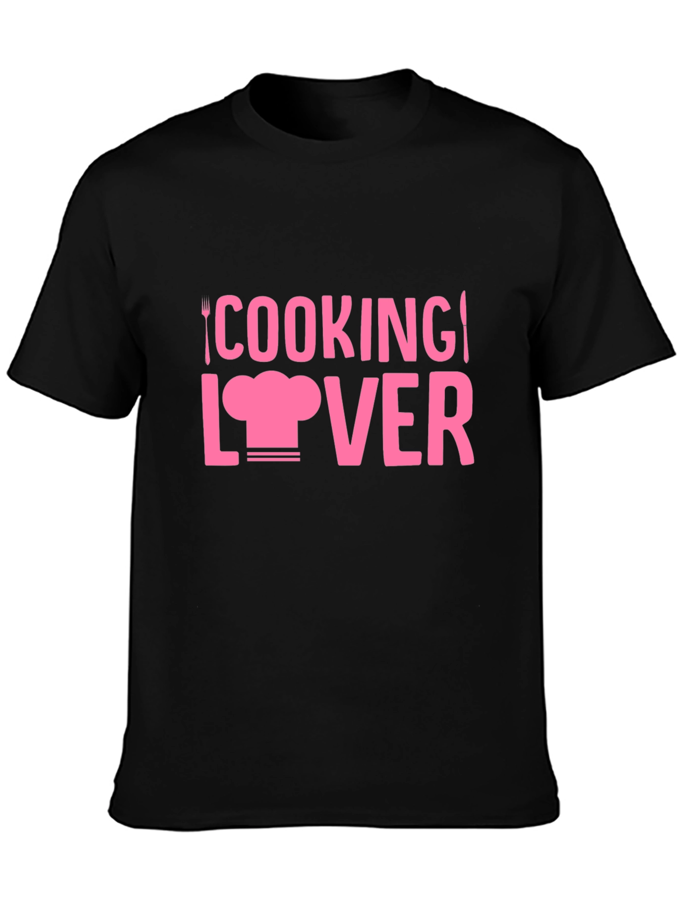 Cooking Lover Graphic Tee - Black Cotton T-Shirt
