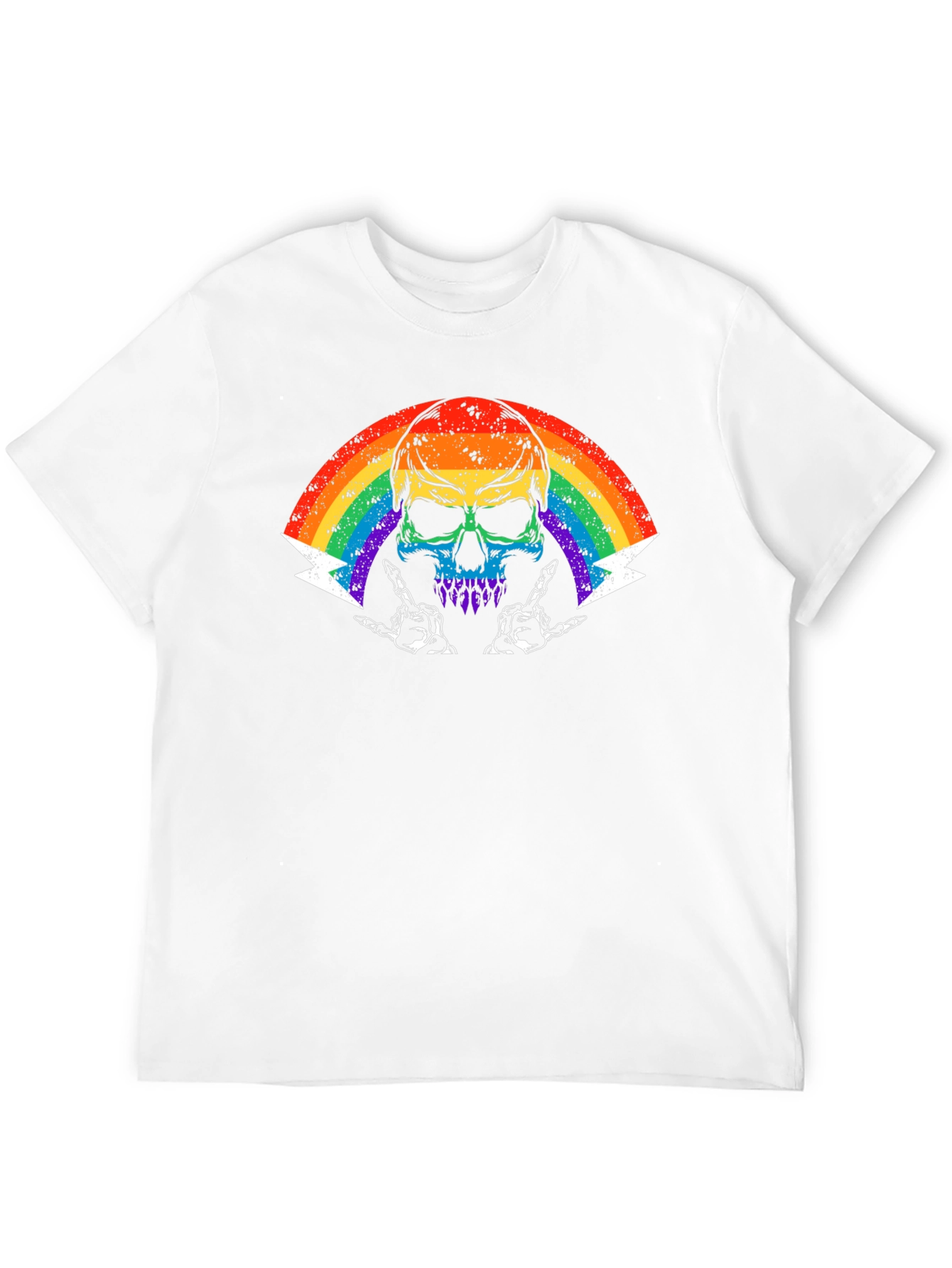 Rainbow Skull Graphic Tee - Rock On!