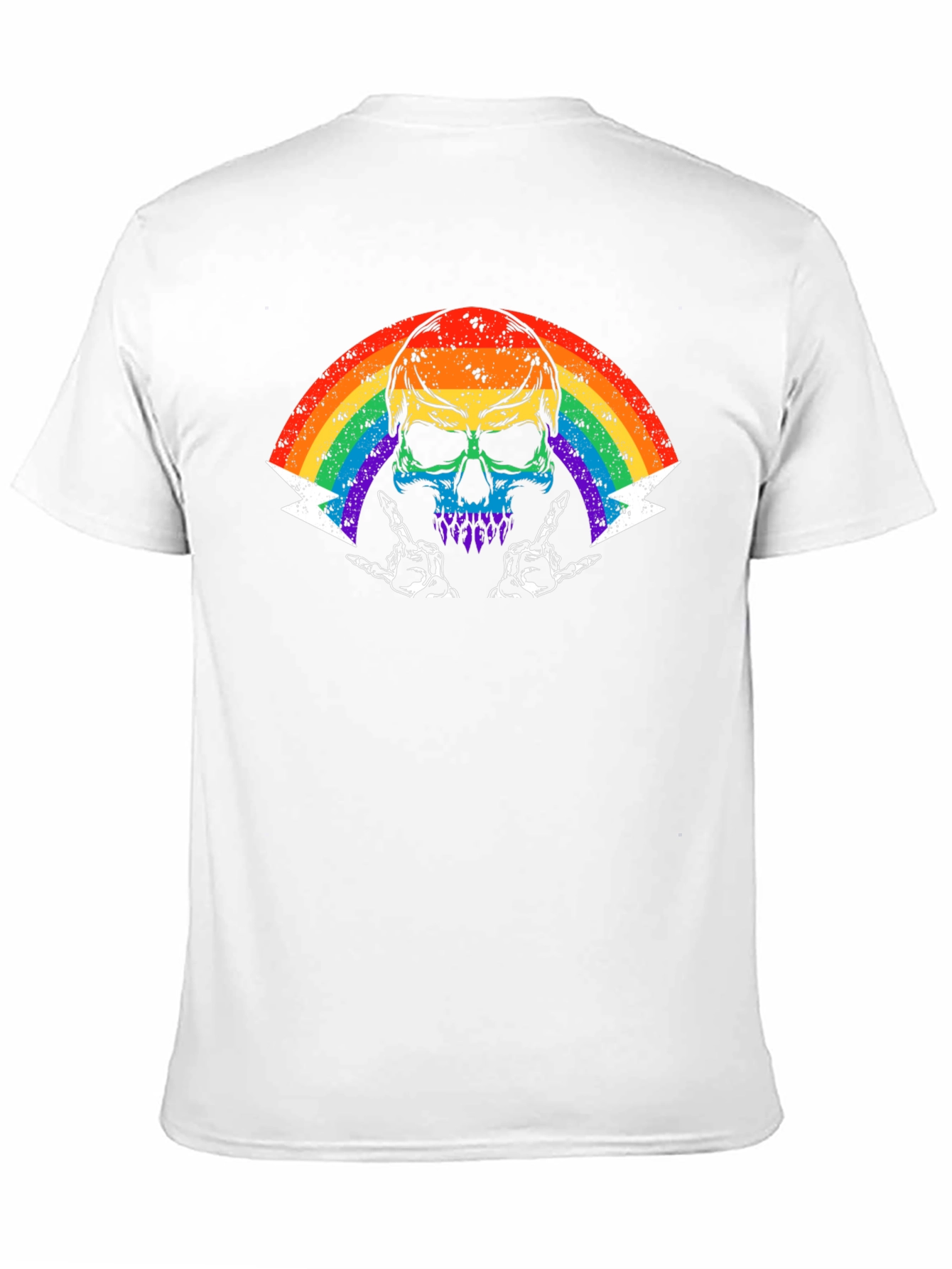 Rainbow Skull Graphic Tee - Rock On!