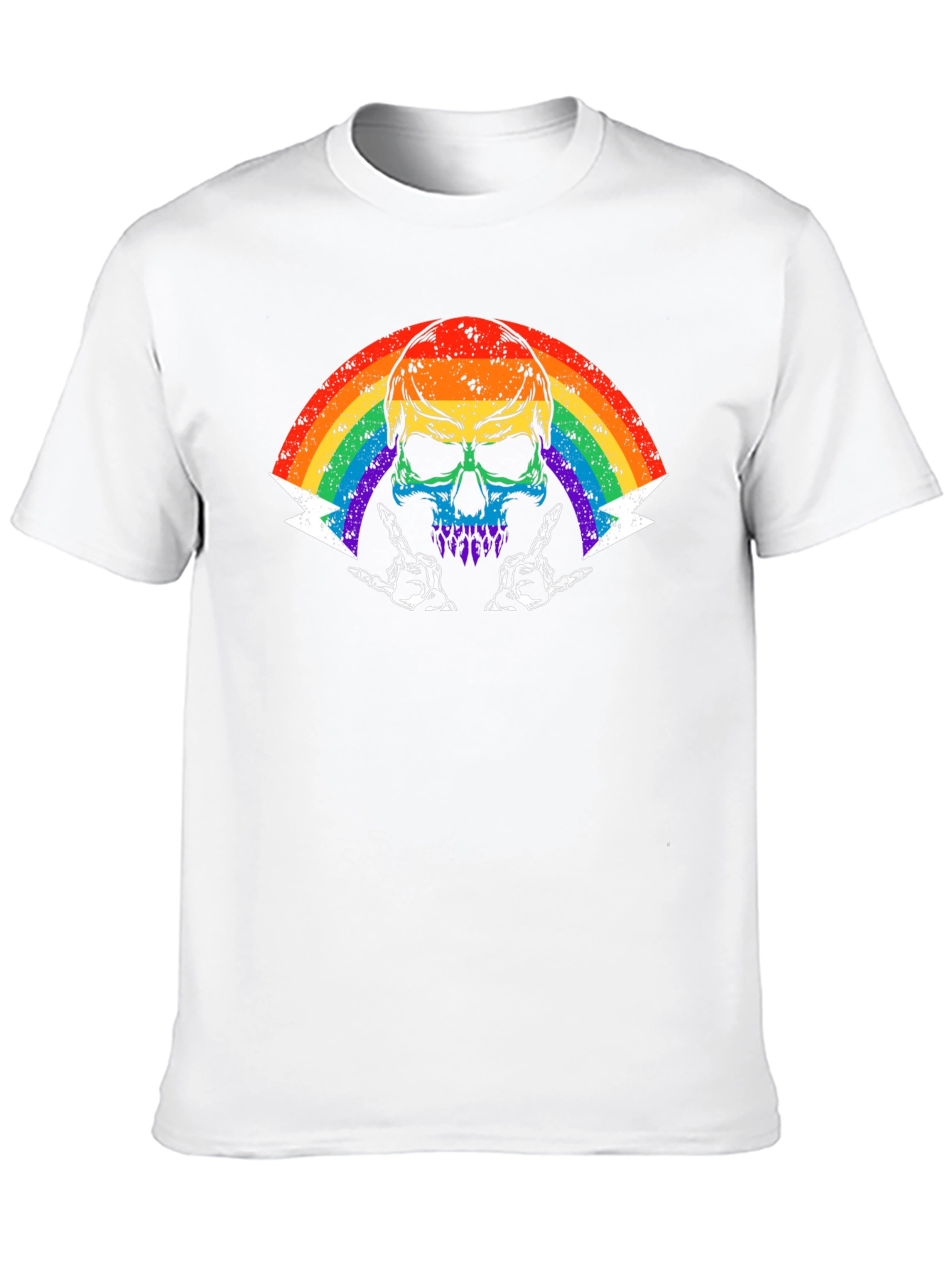 Rainbow Skull Graphic Tee - Rock On!
