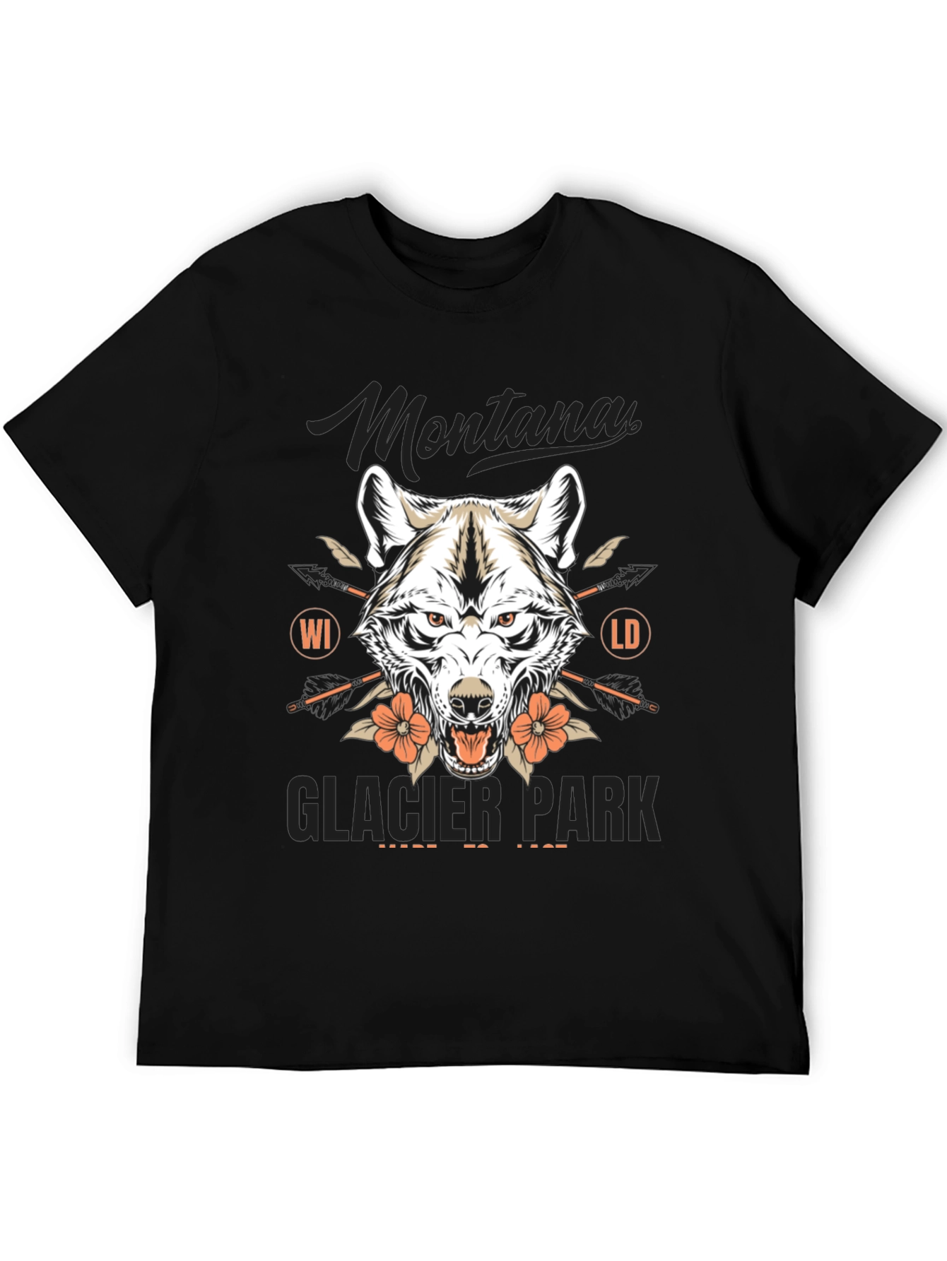 Montana Glacier Park Wolf Graphic Tee