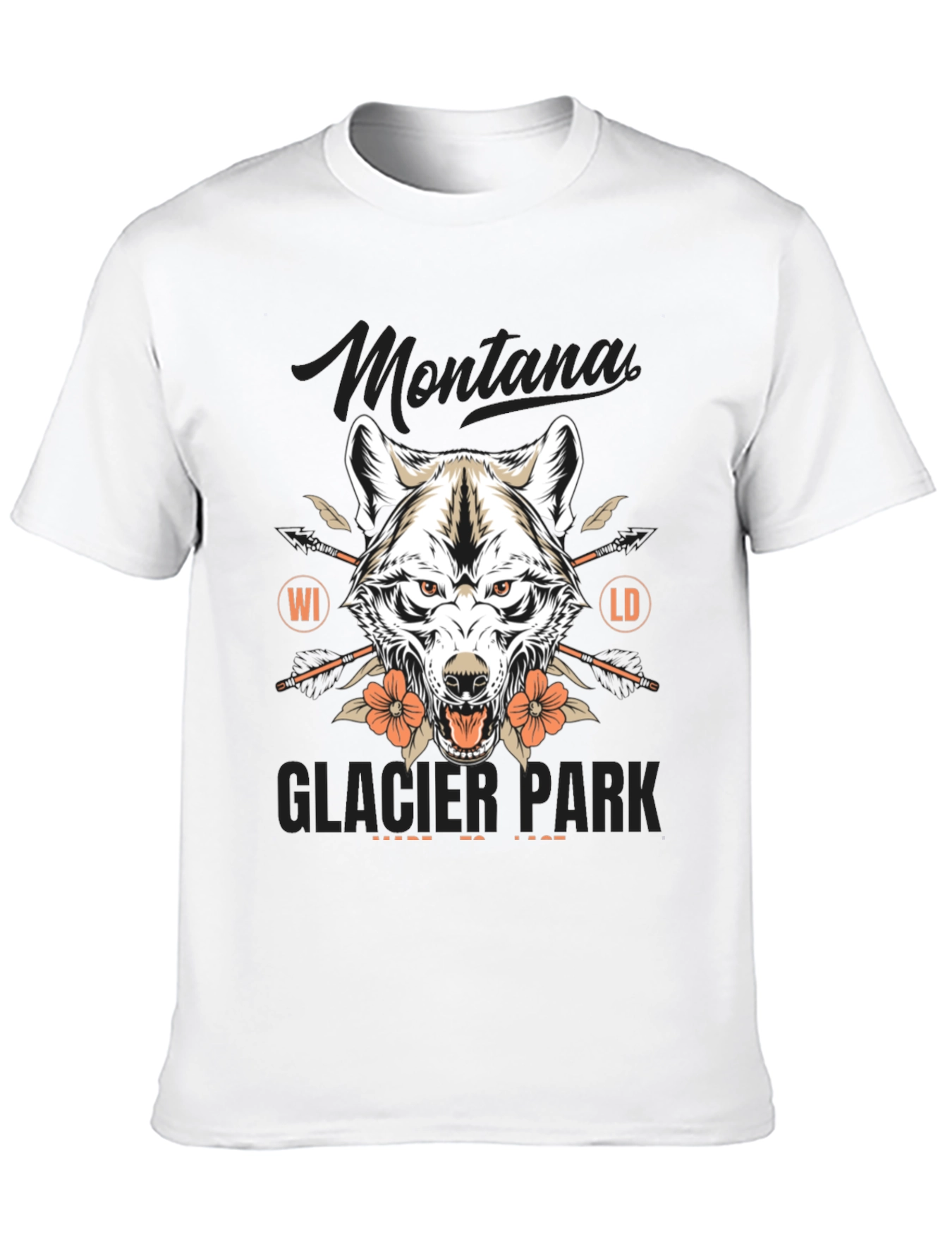 Montana Glacier Park Wolf Graphic Tee
