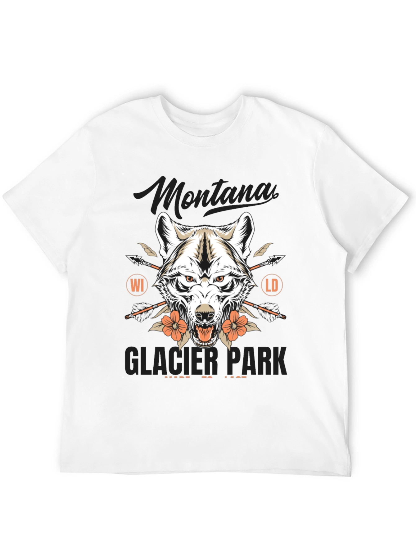 Montana Glacier Park Wolf Graphic Tee