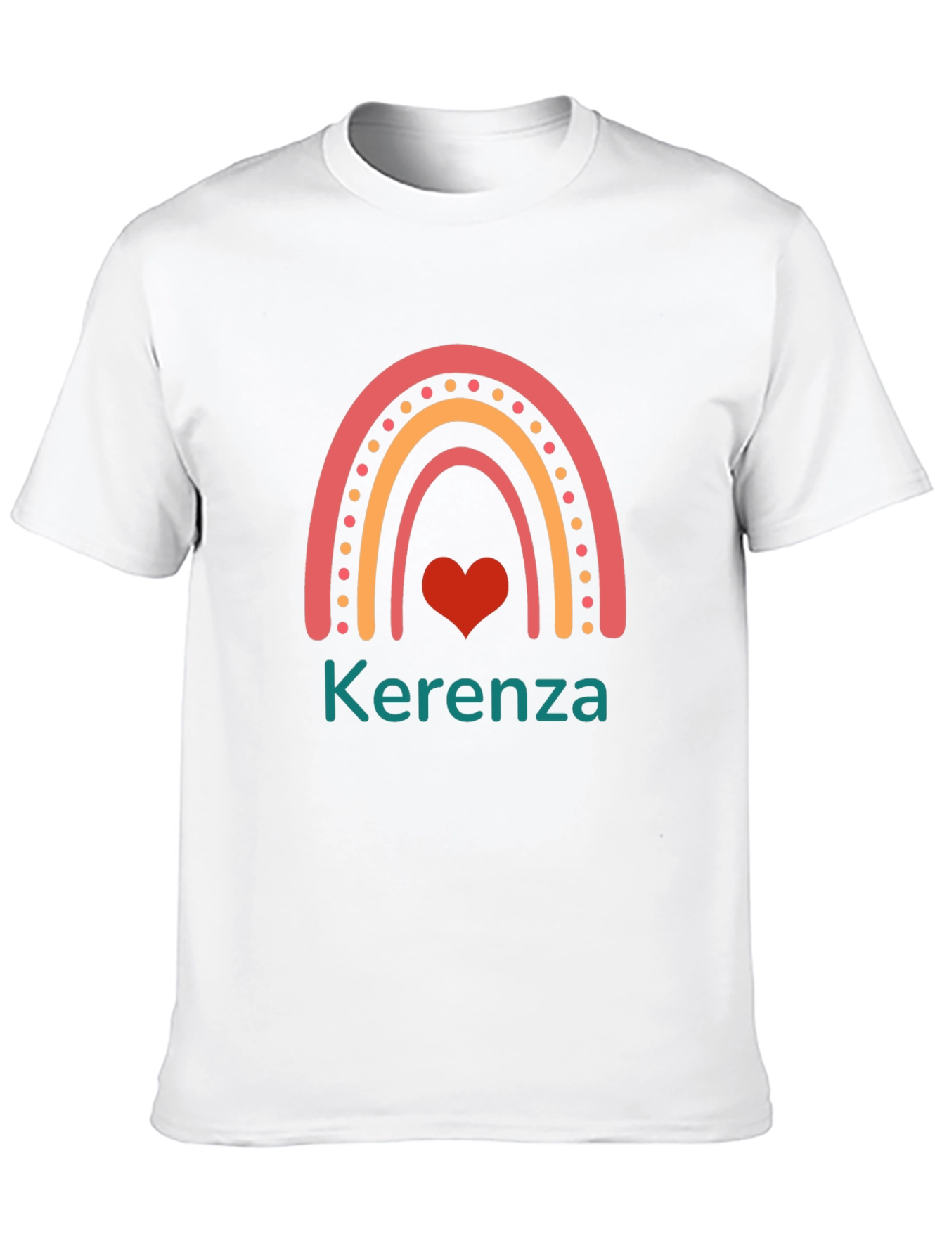Cute Rainbow Heart Personalized Name T-Shirt