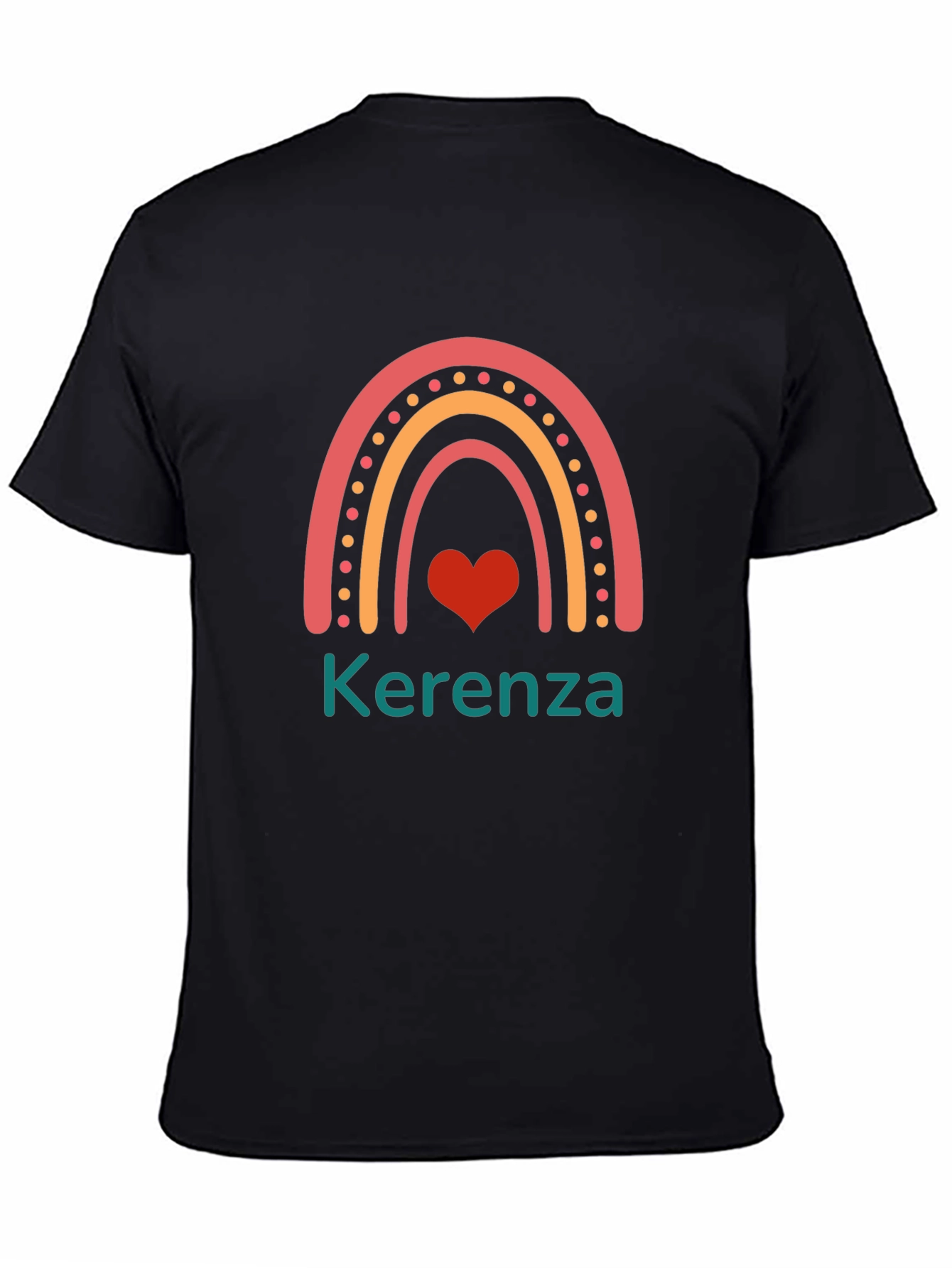Cute Rainbow Heart Personalized Name T-Shirt