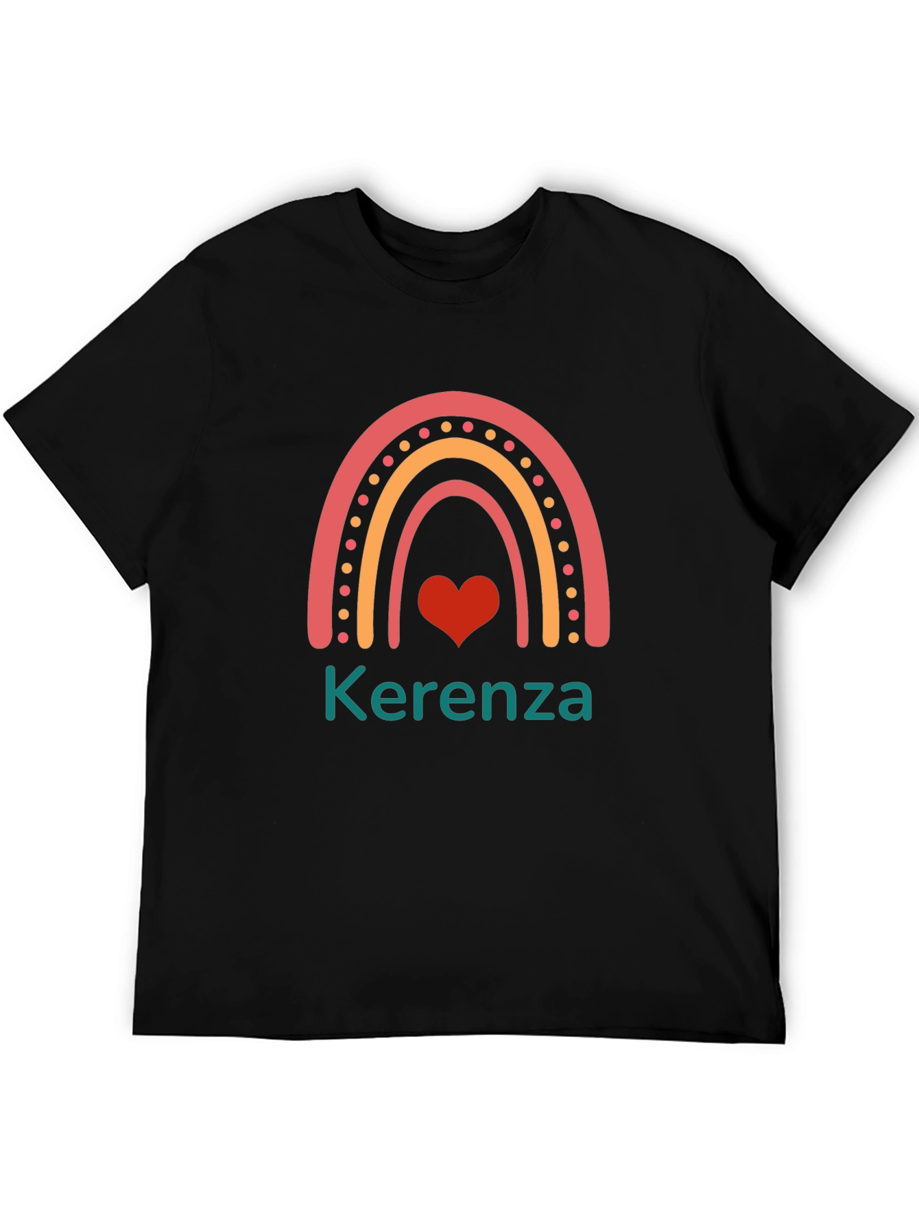 Cute Rainbow Heart Personalized Name T-Shirt