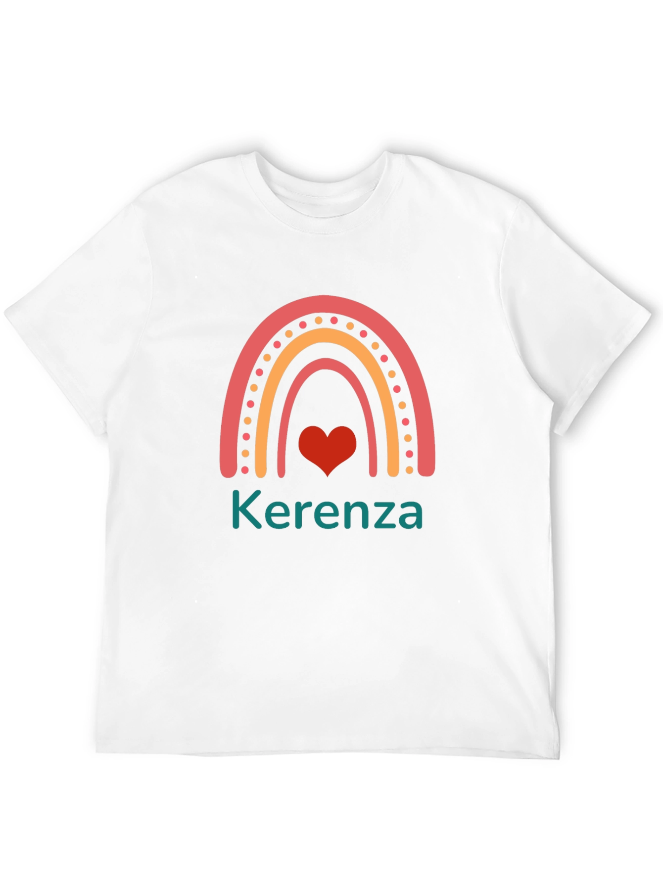 Cute Rainbow Heart Personalized Name T-Shirt