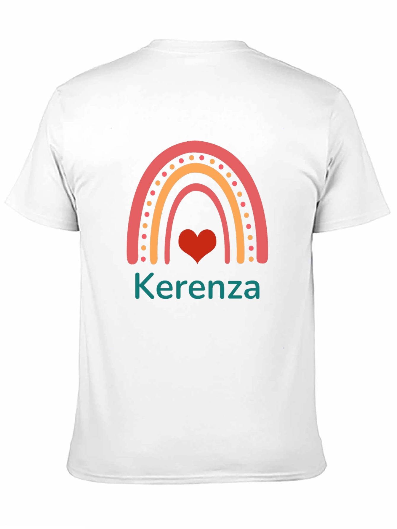 Cute Rainbow Heart Personalized Name T-Shirt