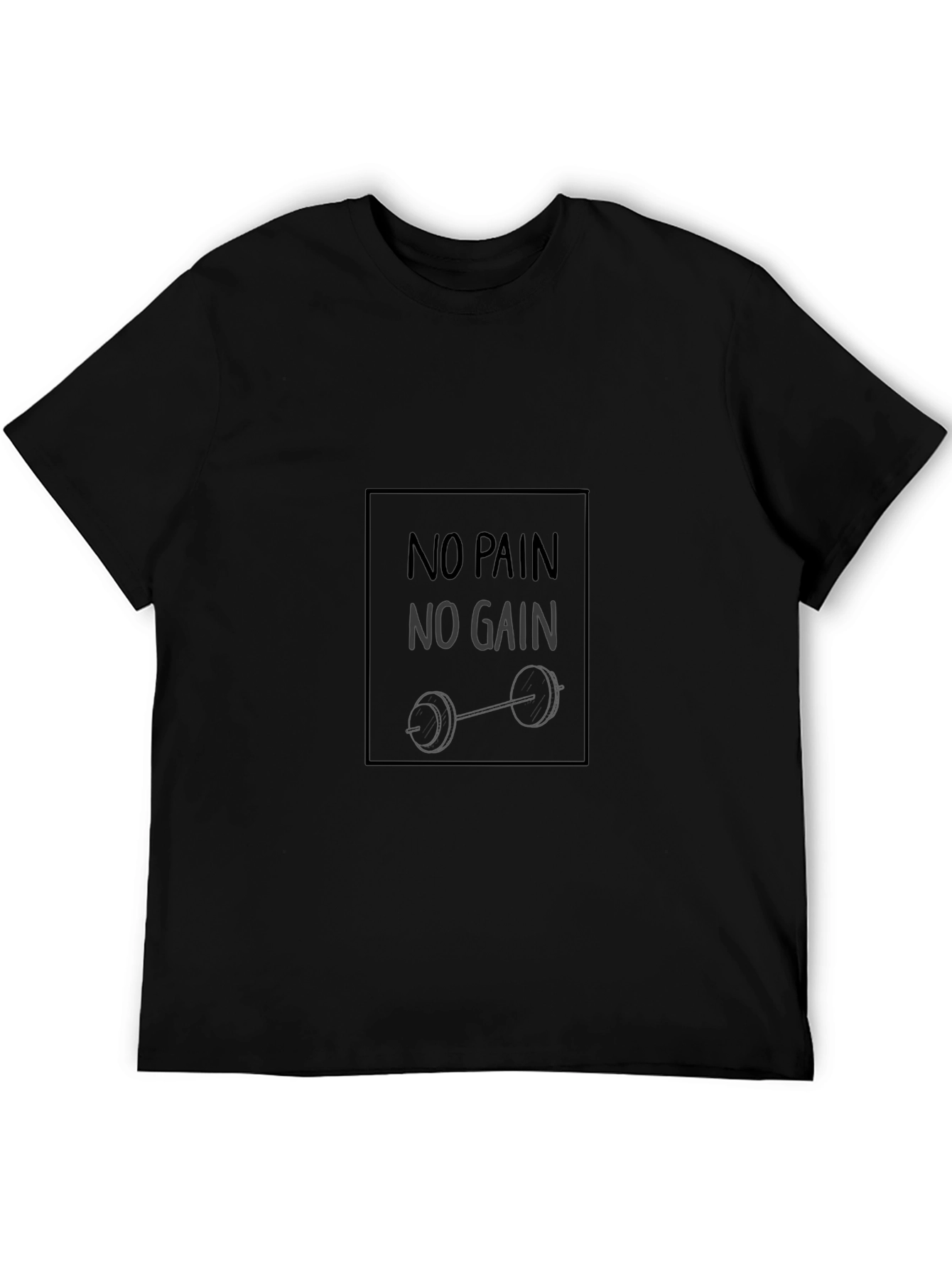 Motivational No Pain No Gain Black T-Shirt