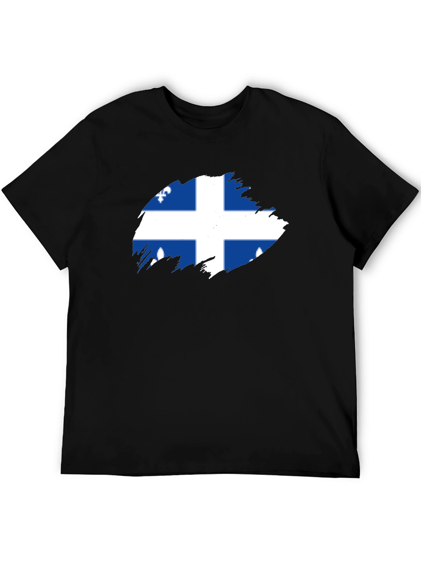 Quebec Flag T-Shirt -  Mens Black Tee