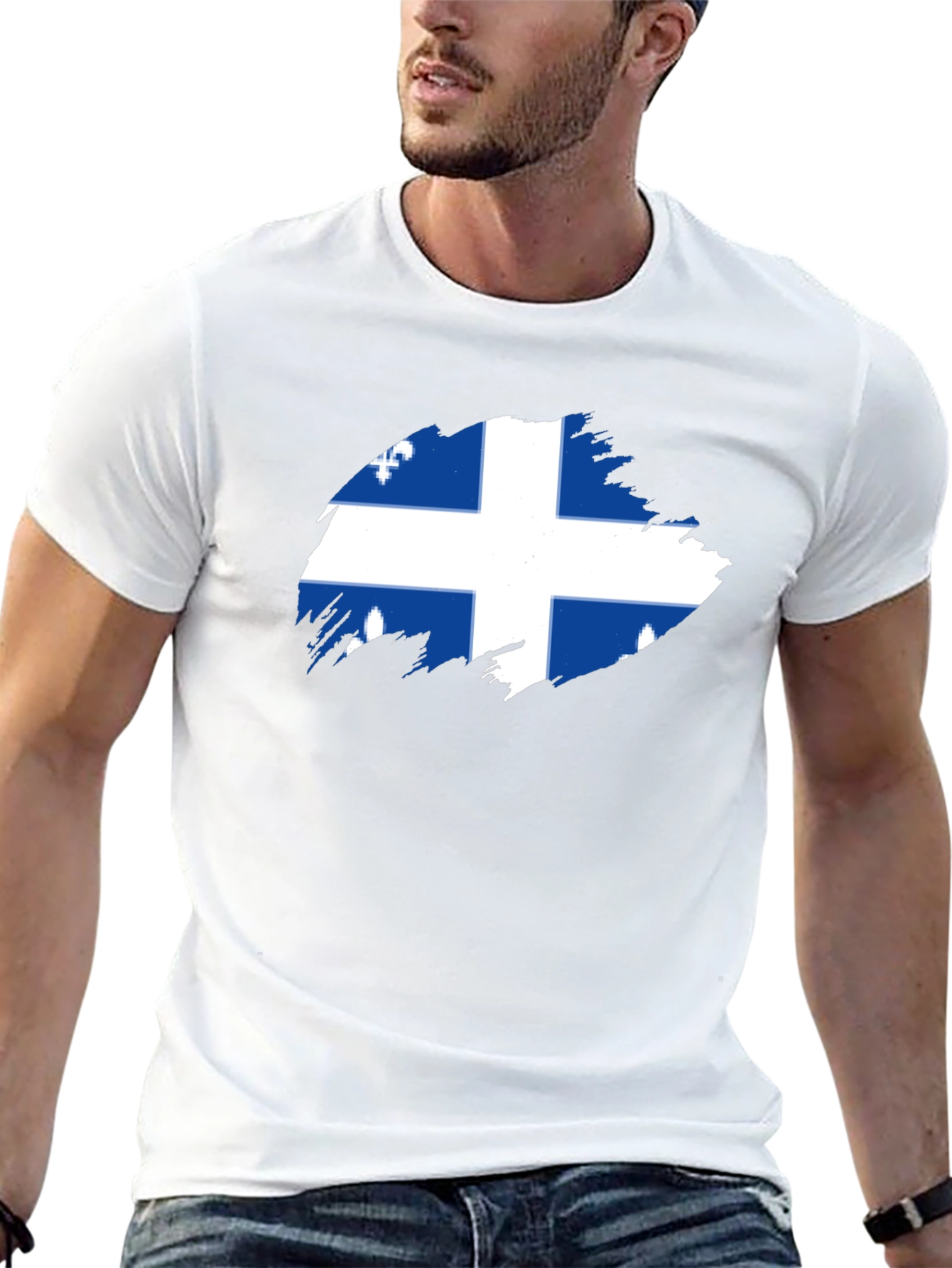 Quebec Flag T-Shirt -  Mens Black Tee