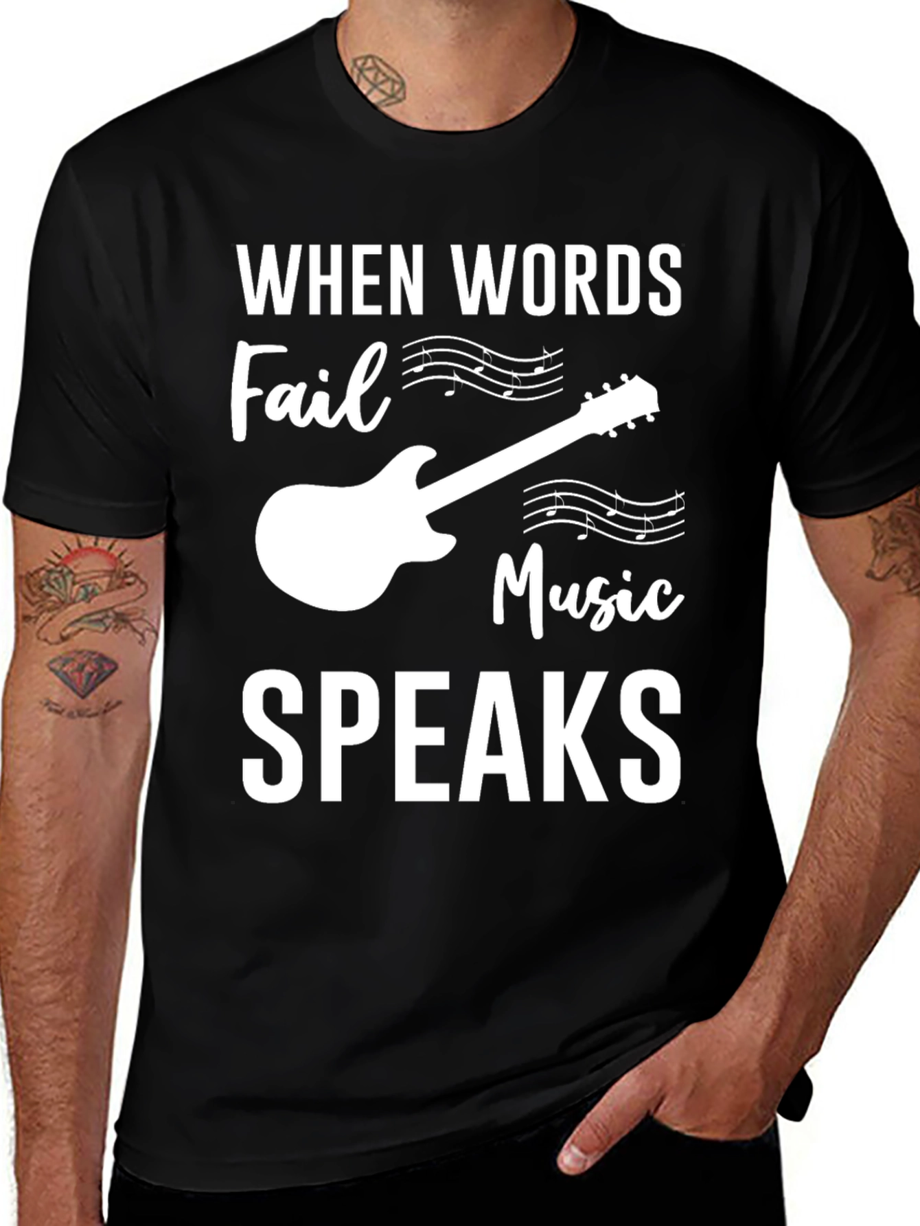 Music Speaks T-Shirt - Guitar Lovers Tee