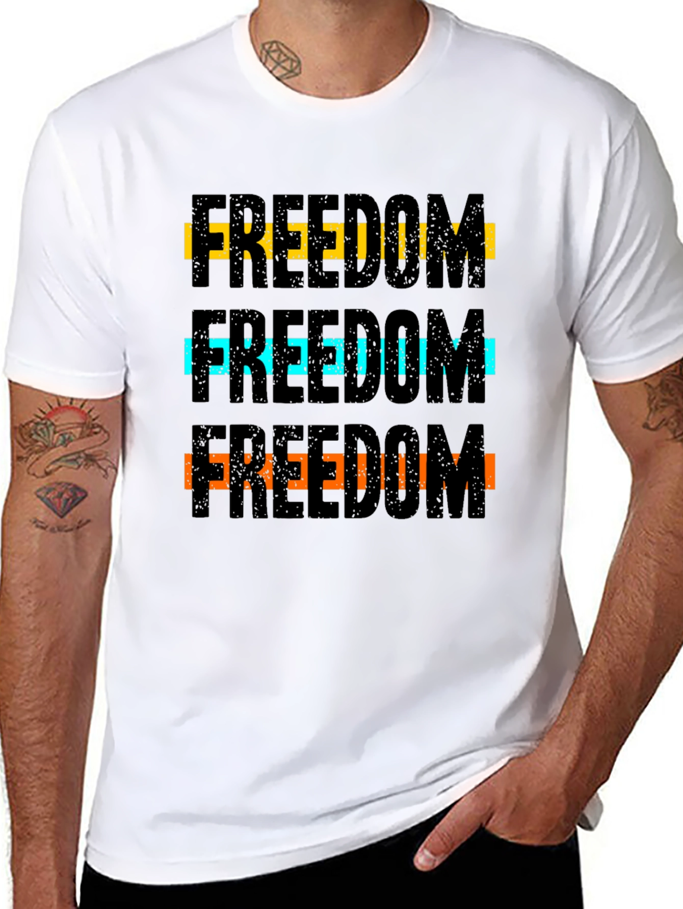 Freedom Graphic Print Black T-Shirt