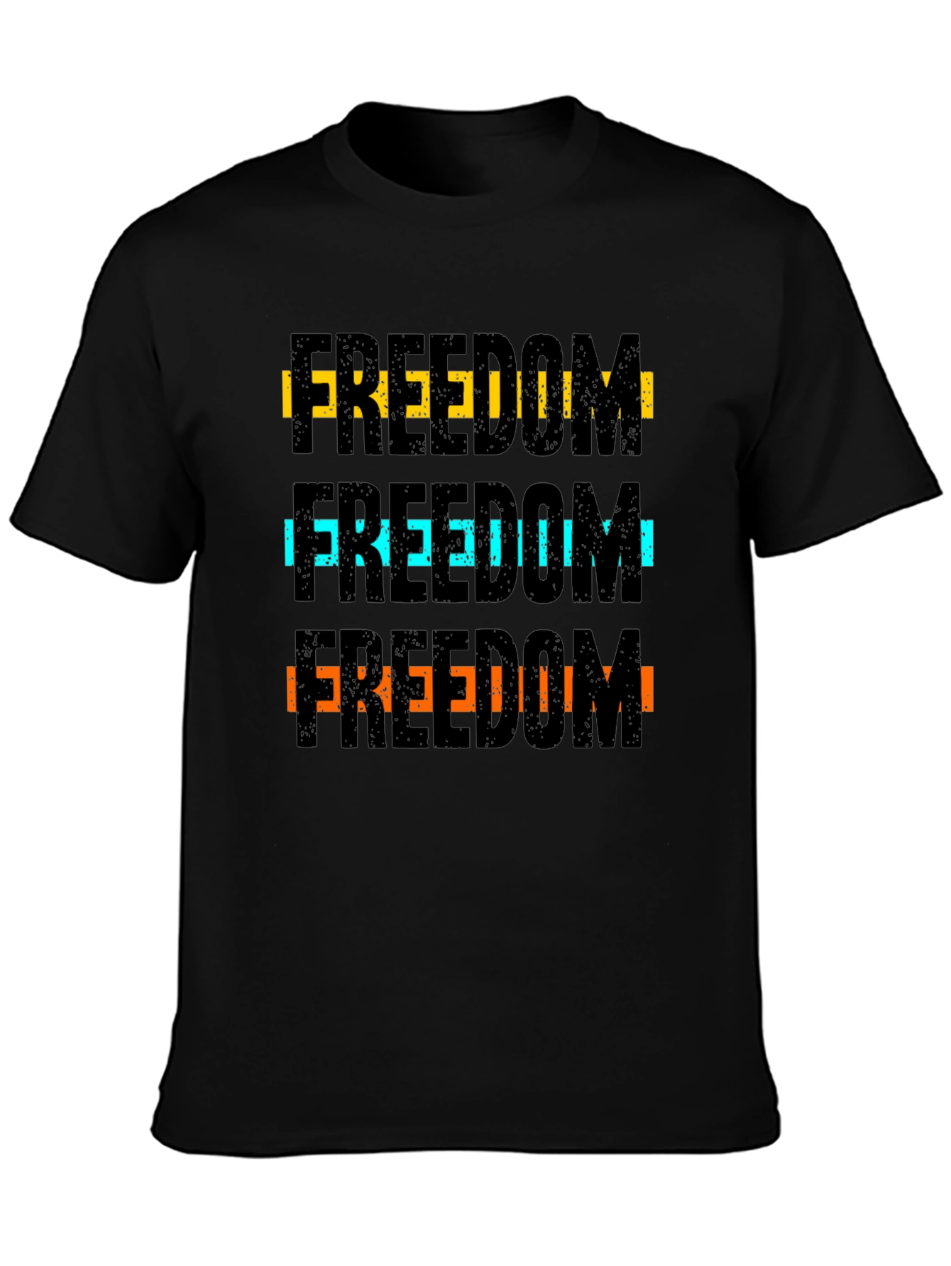Freedom Graphic Print Black T-Shirt