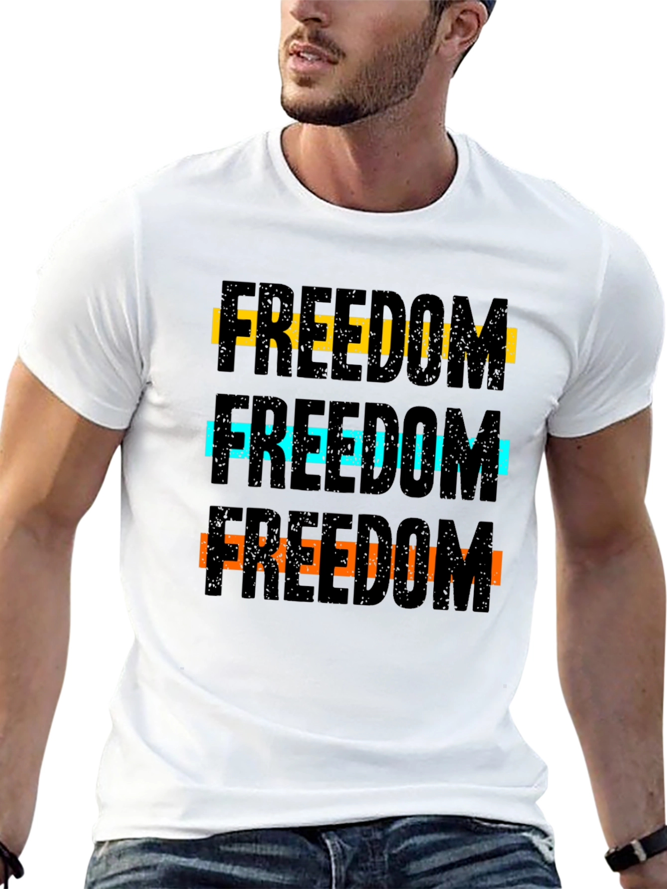 Freedom Graphic Print Black T-Shirt